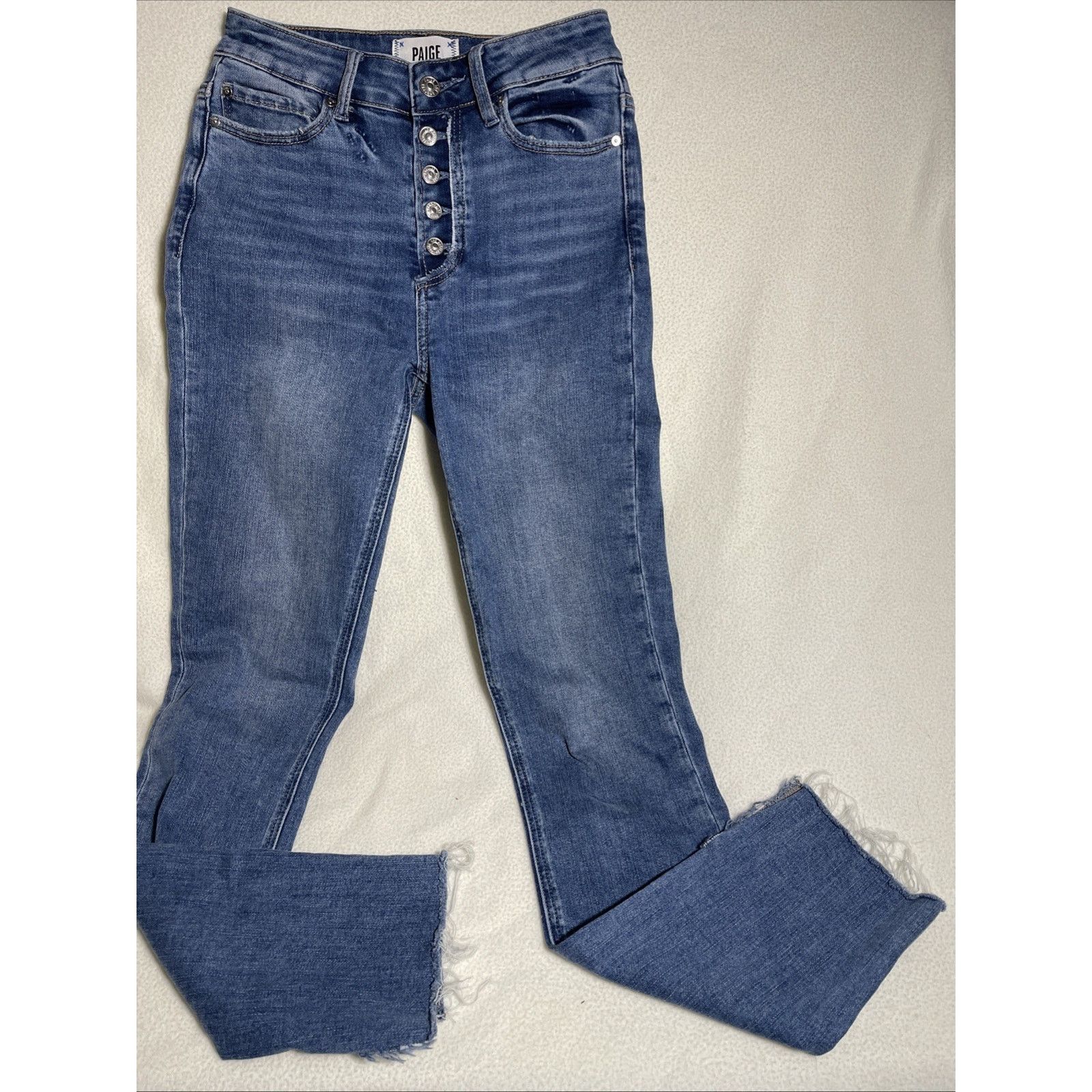Paige Paige Margot Skinny Frayed Fly Denim Buttonfly Jean Size 25 Size 25" / US 0 / IT 36 - 2 Thumbnail