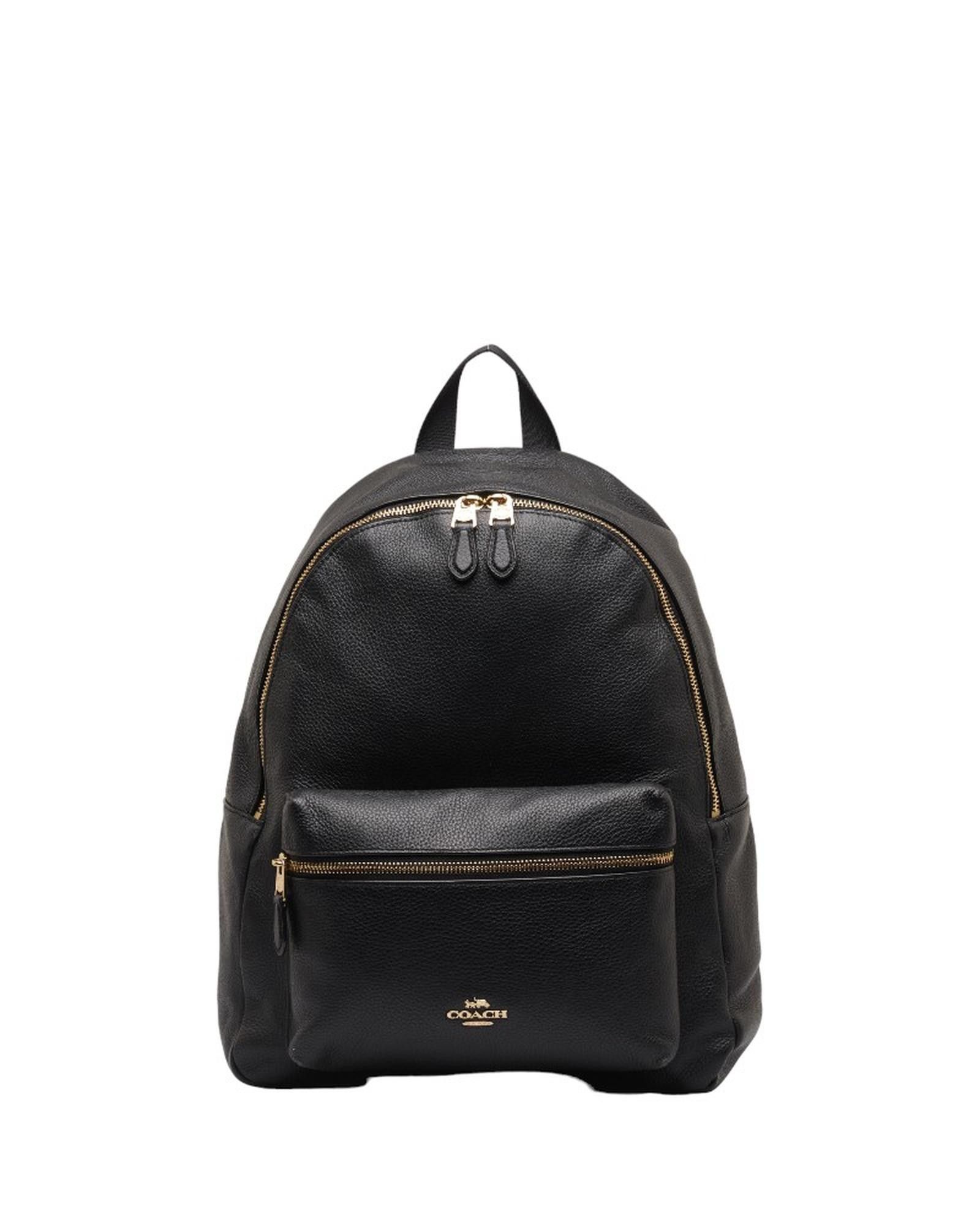 image of Coach Leather Backpack Bag In Black, Women's