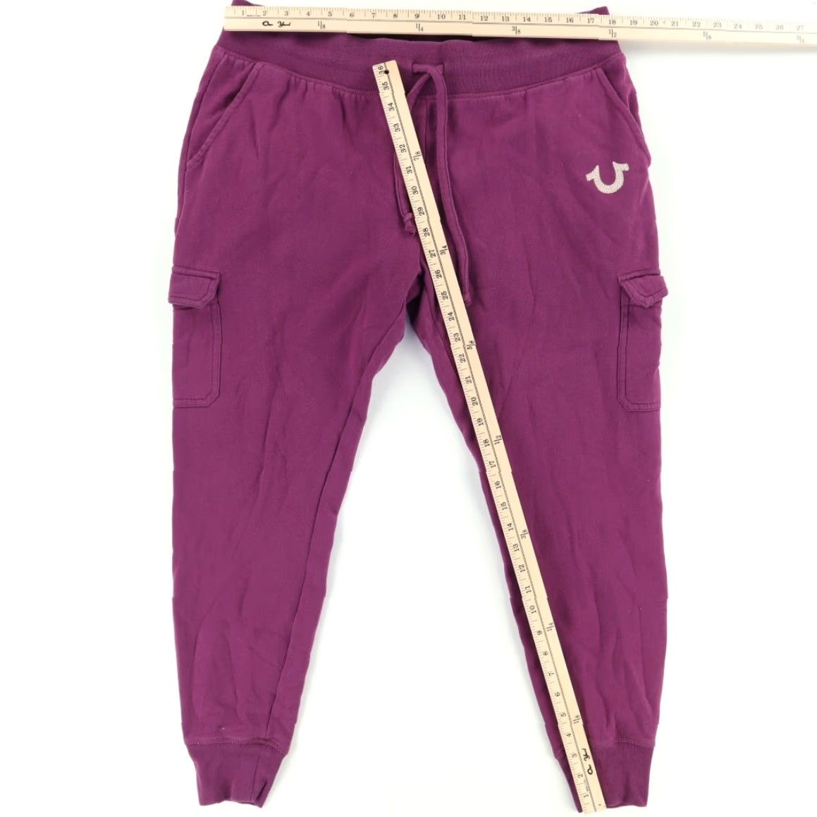 True Religion True Religion Crystal Horseshoe Jogger Cargo Pants Magenta Women's XL Size 40" / US 18 - 3 Thumbnail