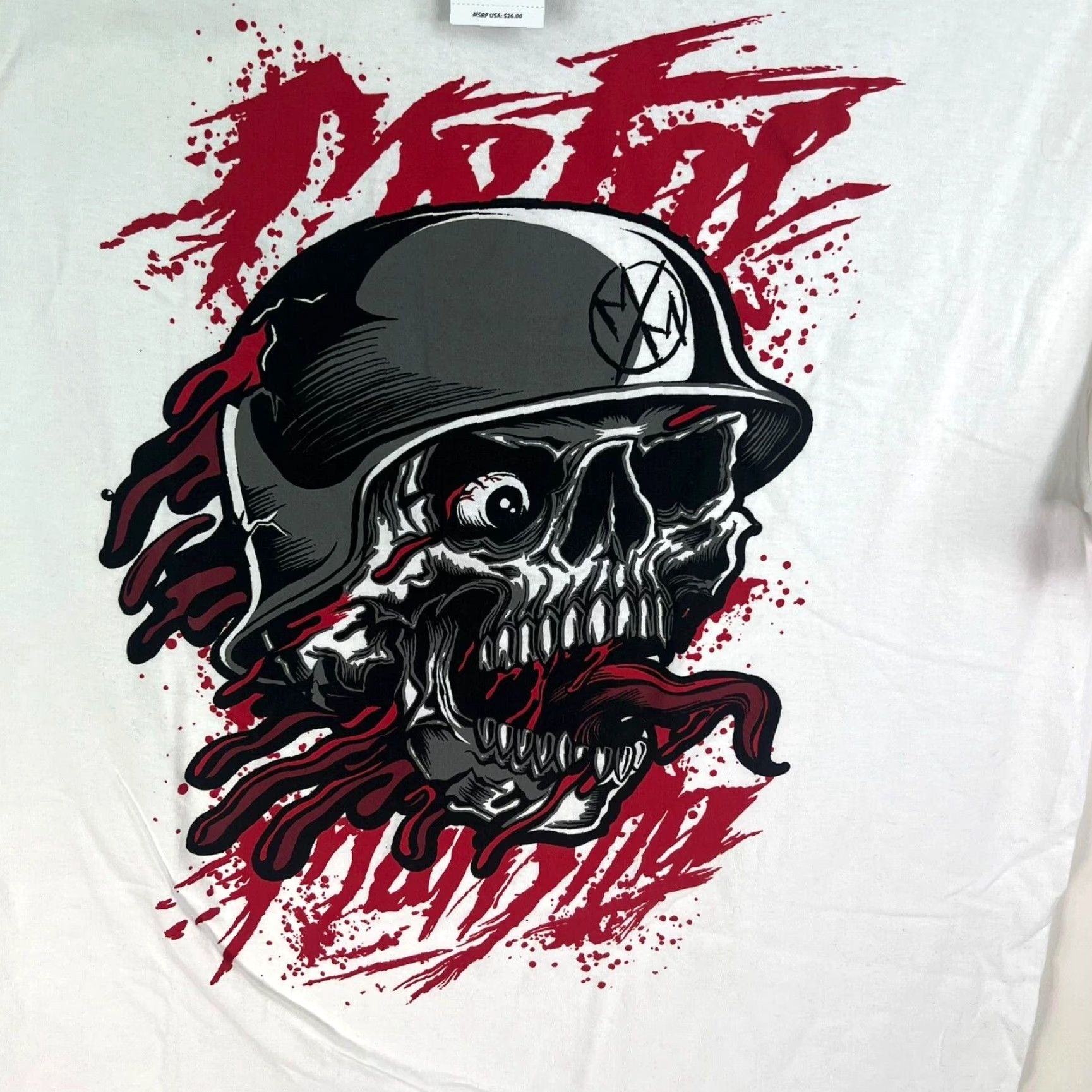 Metal Mulisha Metal Mulisha Screaming Skull T-Shirt Mens 2XL White Graphic Print Crew Neck Regular Fit Size US XXL / EU 58 / 5 - 2 Thumbnail