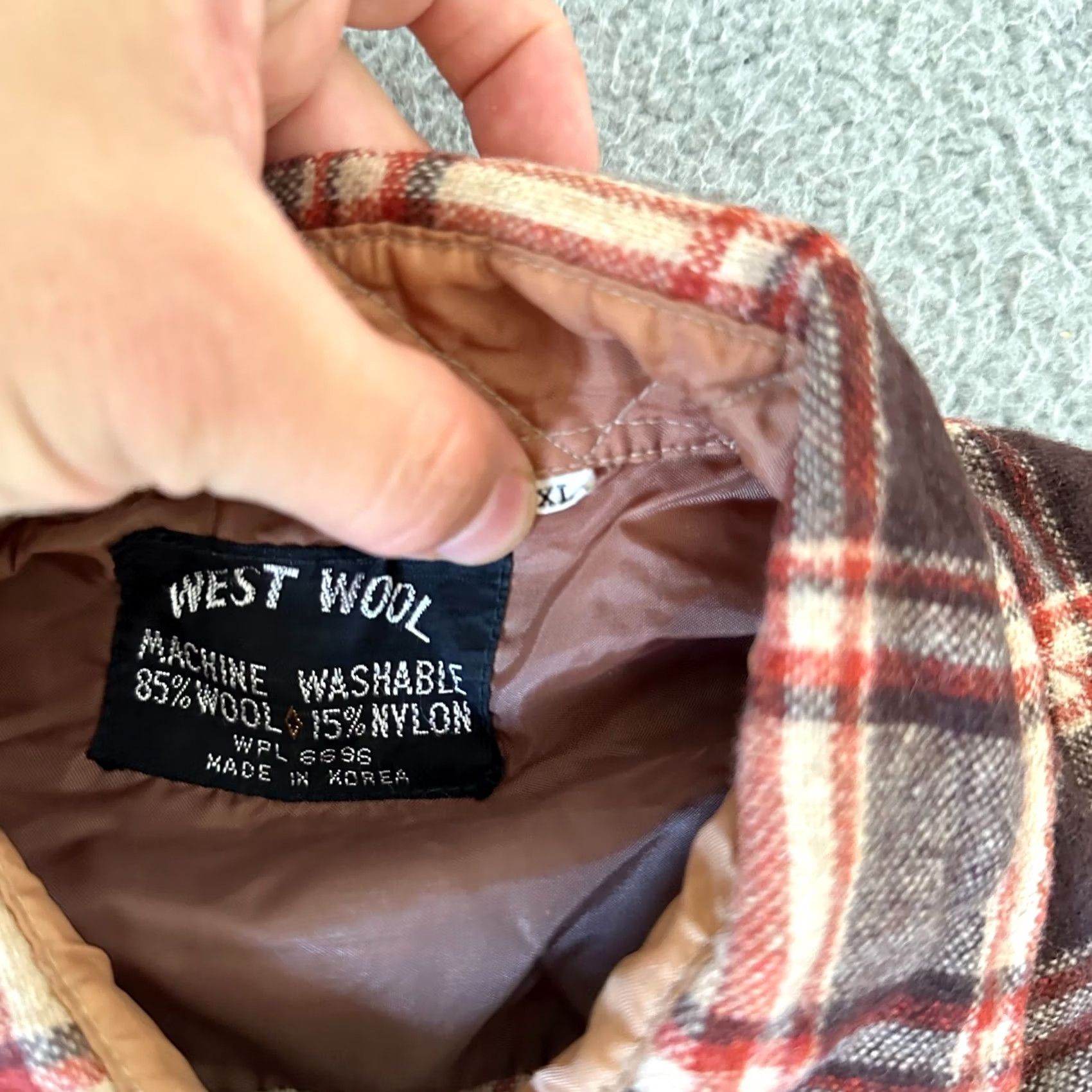 Vintage VINTAGE West Shirt Adult XL Red Brown Flannel Wool Disco Mens 70s Size US XL / EU 56 / 4 - 5 Thumbnail