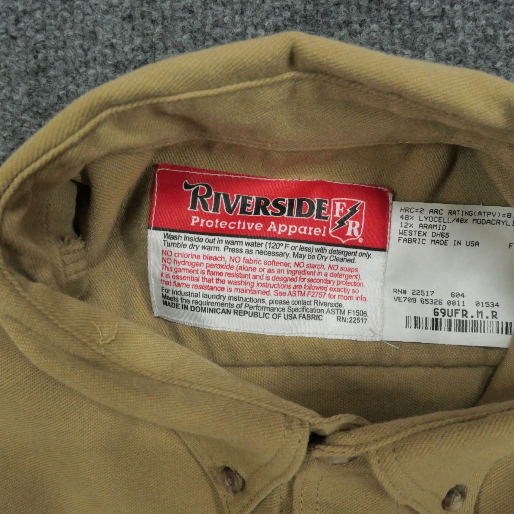 Vintage Riverside Shirt Mens Large XL Tan Brown Button Flame Resistant HRC 2 Workwear Shirt Long Sleeve Collared Button-Up Knit Casual Classic Size US L / EU 52-54 / 3 - 5 Thumbnail