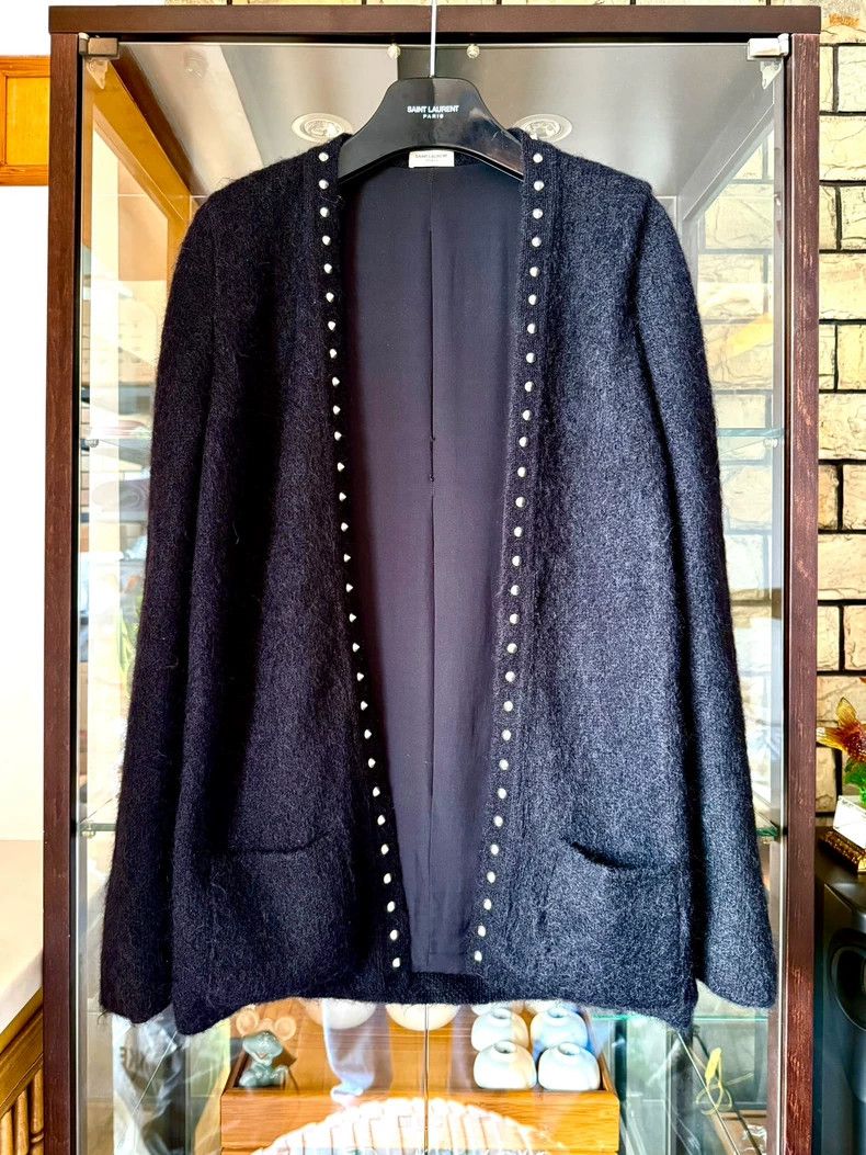 Saint Laurent Paris Saint laurent paris 14fw black studded mohair cardigan swea Size US M / EU 48-50 / 2 - 1 Thumbnail