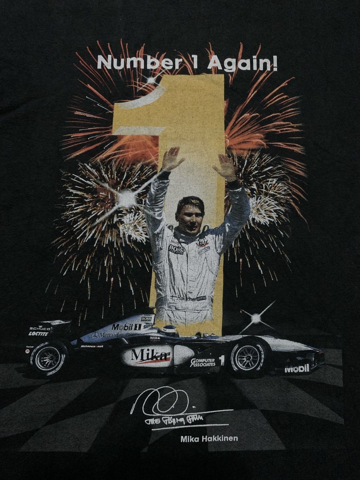 Formula 1 Vintage Mika Hakkinen Team Mercedes Size US M / EU 48-50 / 2 - 2 Thumbnail