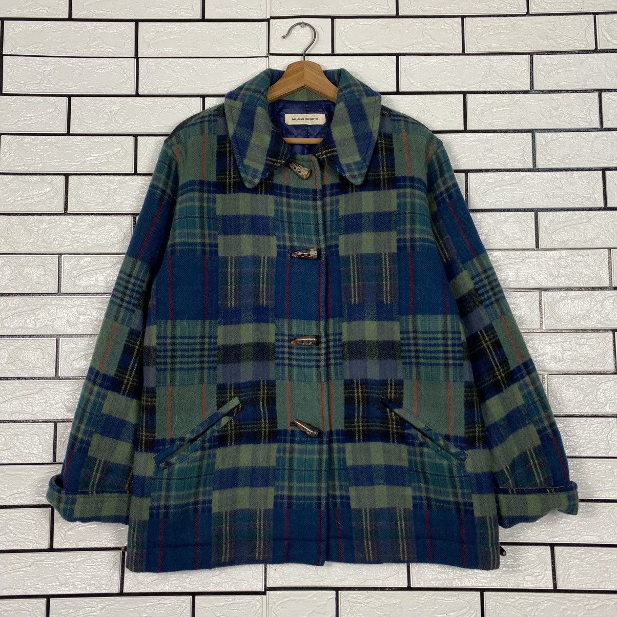 Issey Miyake 📌Vintage Wool Jacket Tartan Design Milano Sports Size US M / EU 48-50 / 2 - 2 Thumbnail