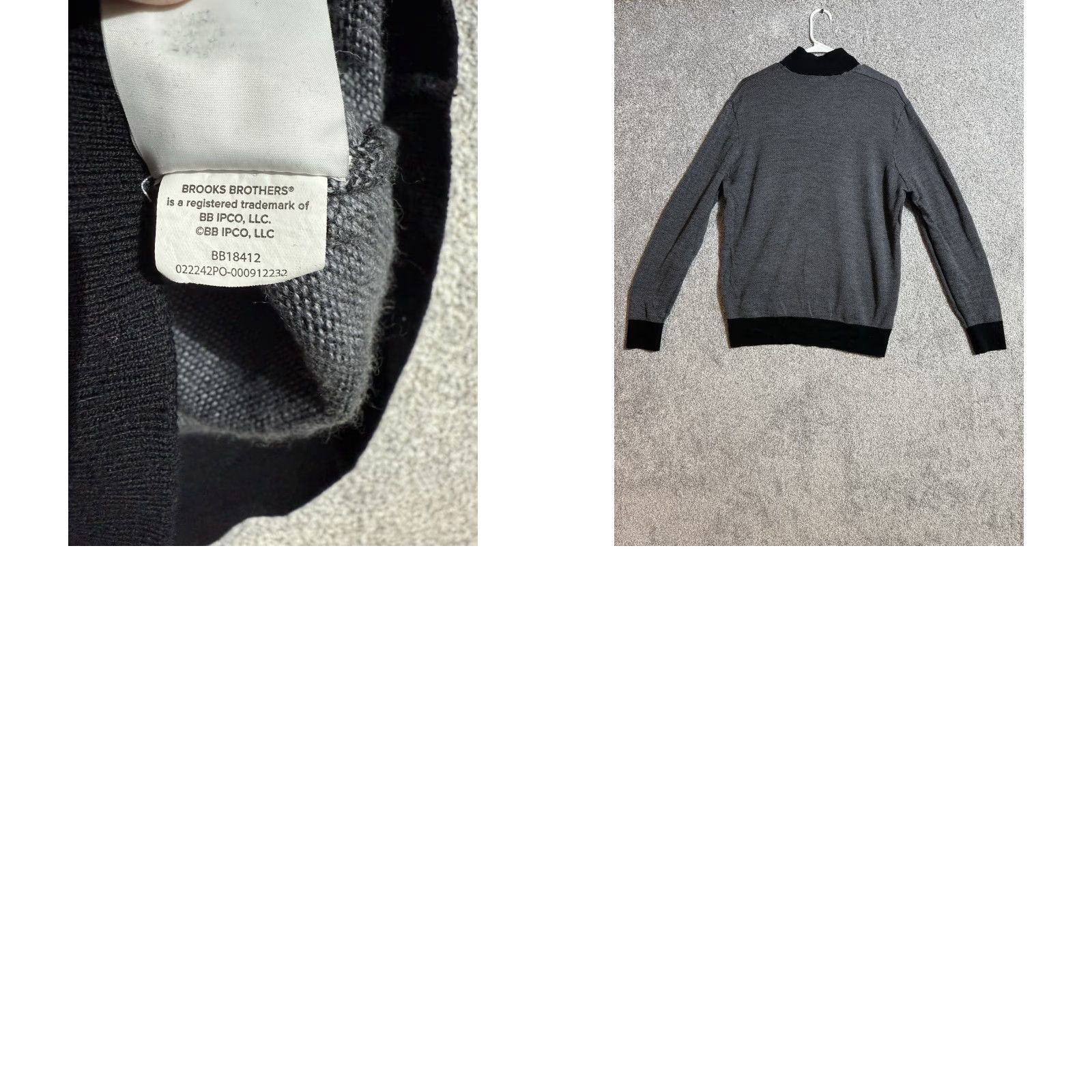 Brooks Brothers Brooks Brothers Sweater Mens XL Merino Wool 1/4 Zip Mock Neck Preppy Casual Long Sleeve Knit Pullover Zipper Logo Gr​ay Wool Size US XL / EU 56 / 4 - 8 Thumbnail