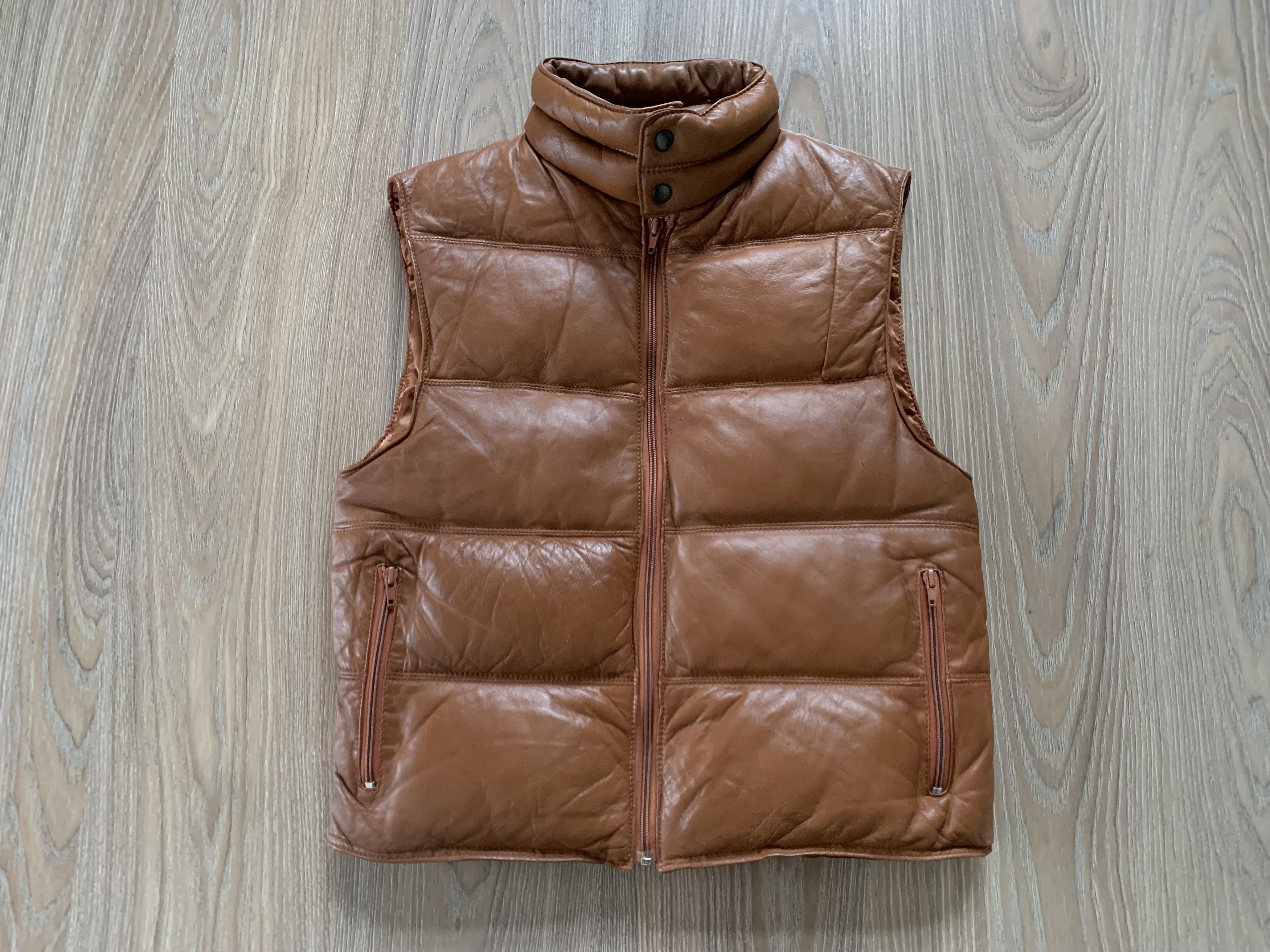Other Vintage Phillippe Monet Brown Leather Down Vest Size US XS / EU 42 / 0 - 2 Thumbnail