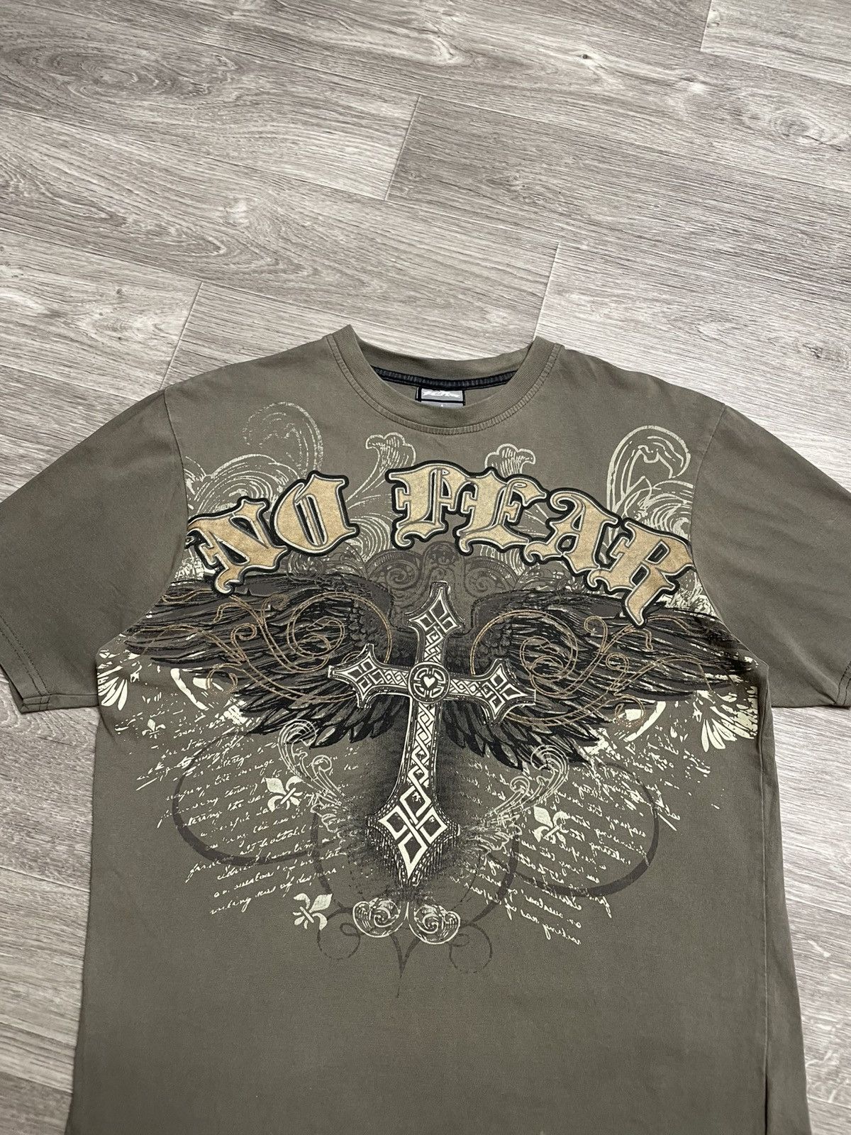 No Fear Vintage No Fear 2000s Graphic Tee Olive Green Y2K Streetwear Size US M / EU 48-50 / 2 - 3 Thumbnail