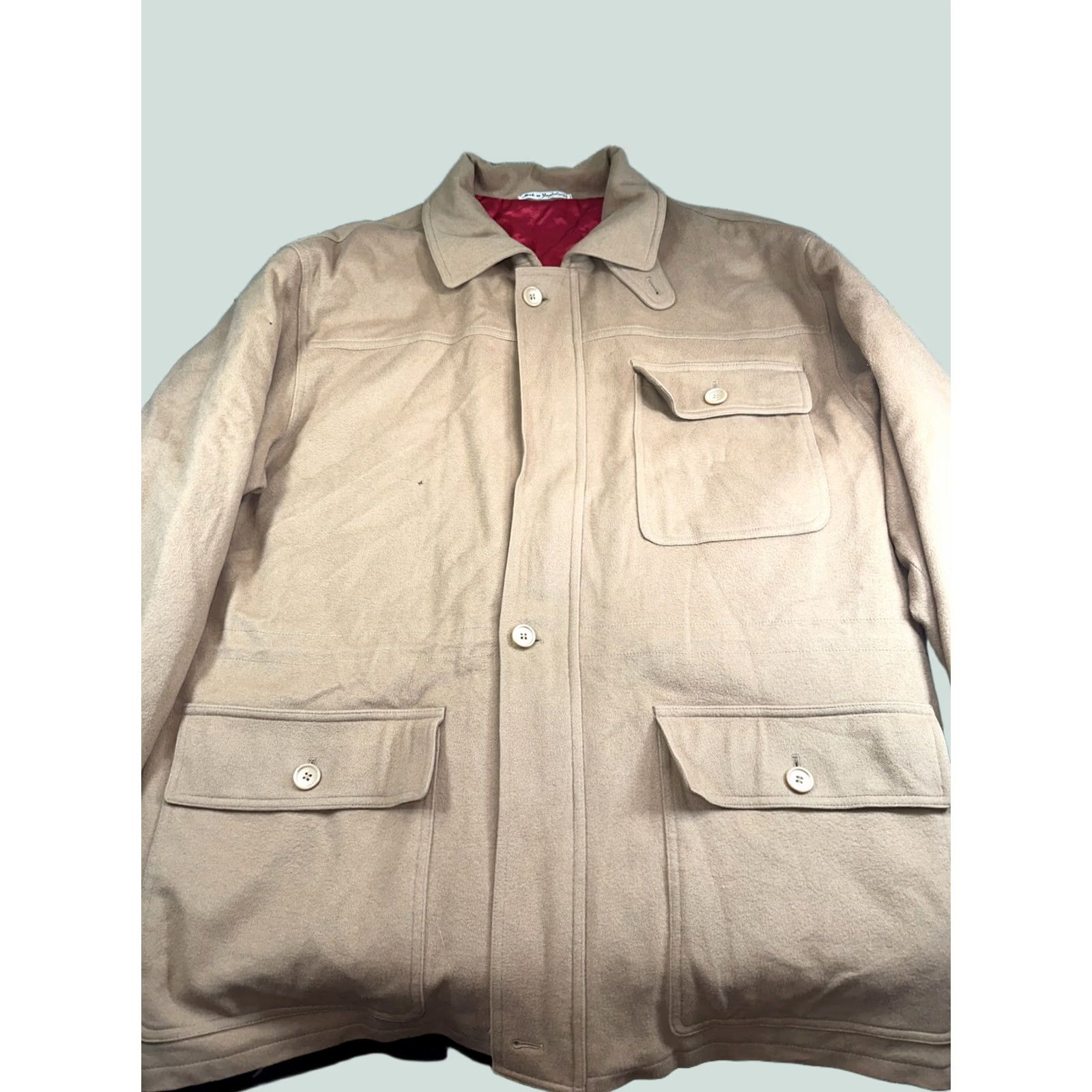 Vintage VINTAGE Men’s Harbor Club Beige Medium Jacket Cashmere Wool Blend Size Medium Size US M / EU 48-50 / 2 - 1 Thumbnail