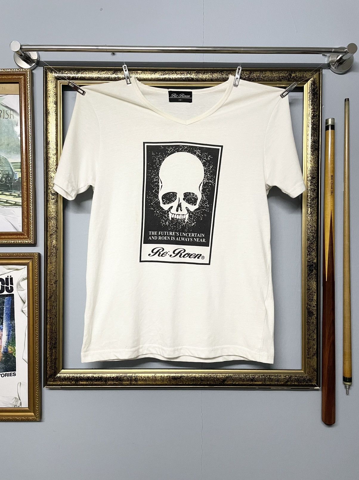 Designer Vintage 1990s Japan Designer Re Roen Skull Biohazard Tee Size US S / EU 44-46 / 1 - 1 Thumbnail