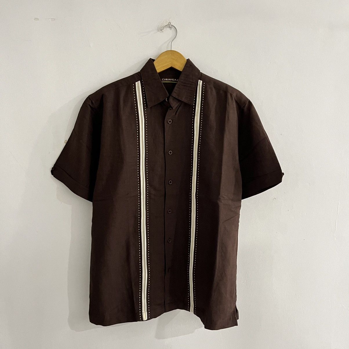 Cubavera Cubavera - Brown Short Sleeve Shirt Size US L / EU 52-54 / 3 - 1 Thumbnail