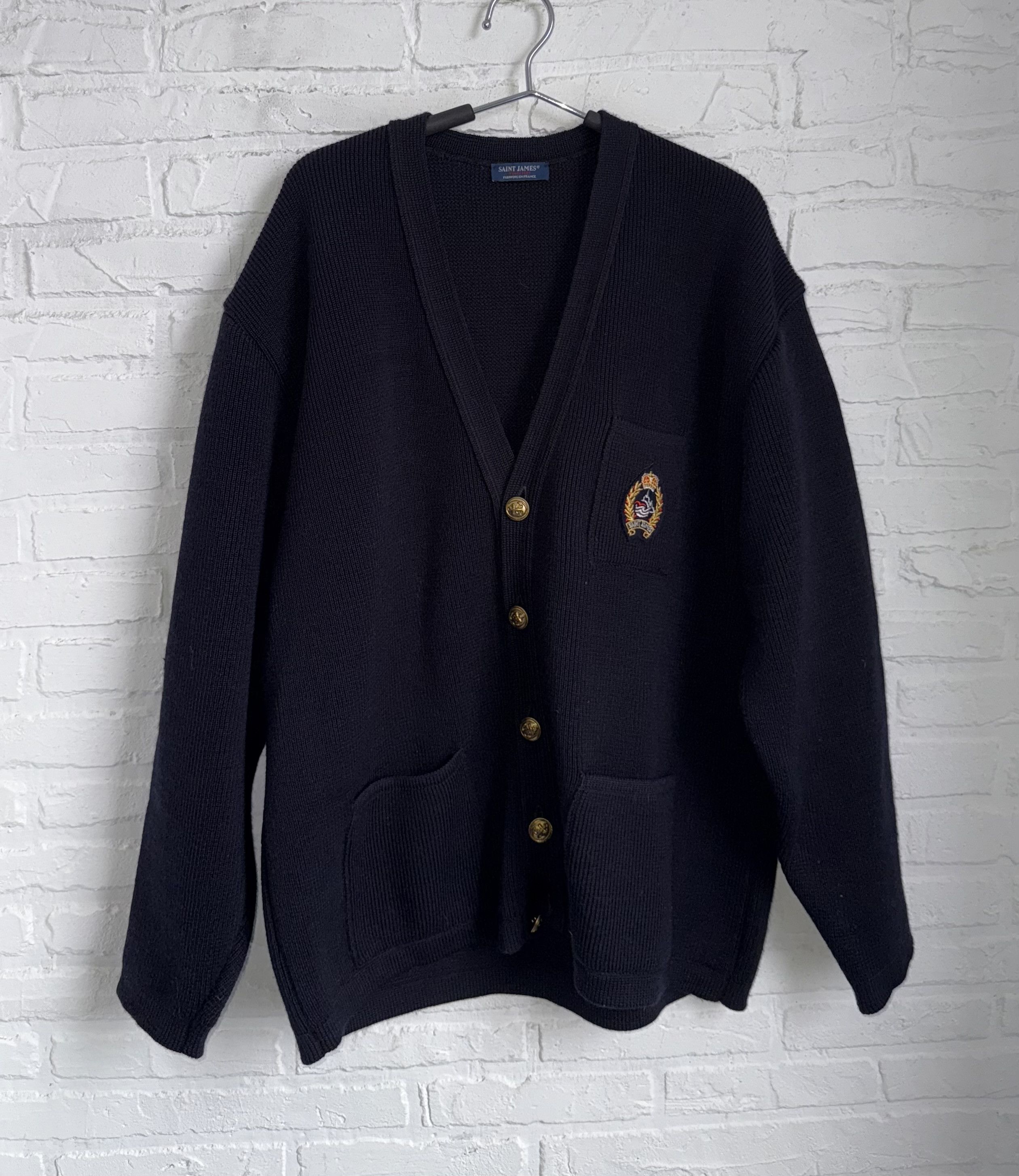 Saint James Saint James Wool Navy Heavy Knit Cardigan made in France Size US XL / EU 56 / 4 - 1 Thumbnail