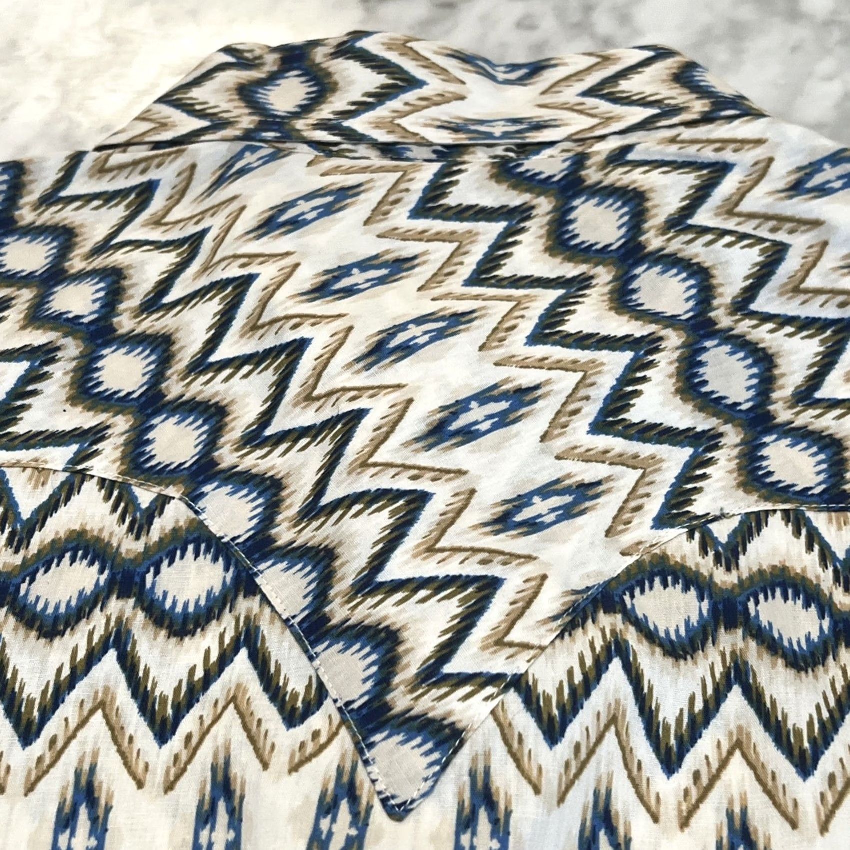 Roper Roper Pearl Snap Shirt Women Large Western Diamonds Southwest Geometric Cowgirl Size L / US 10 / IT 46 - 6 Thumbnail