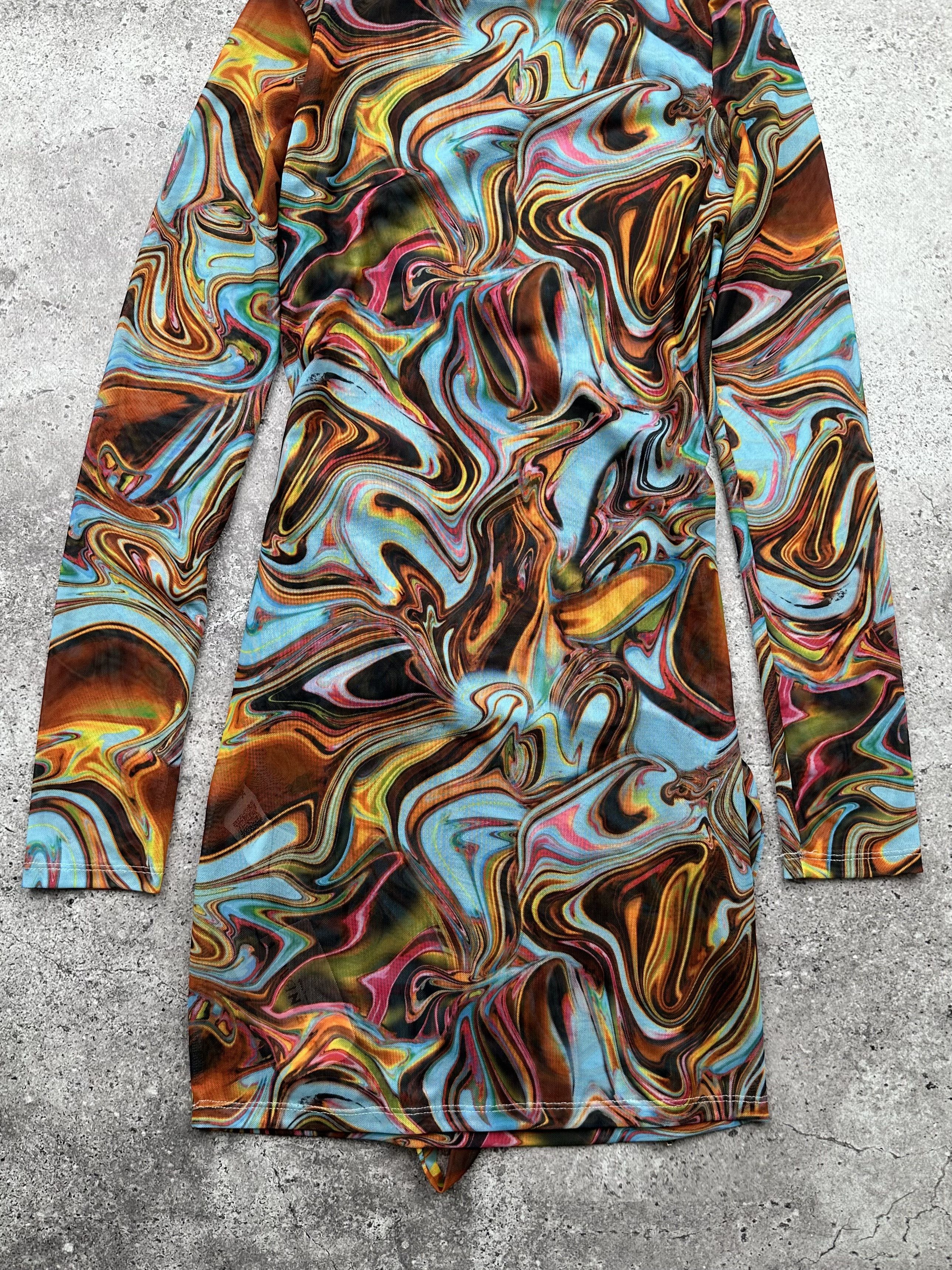 Japanese Brand Printed Dress C205(V382) Size M / US 6-8 / IT 42-44 - 8 Thumbnail