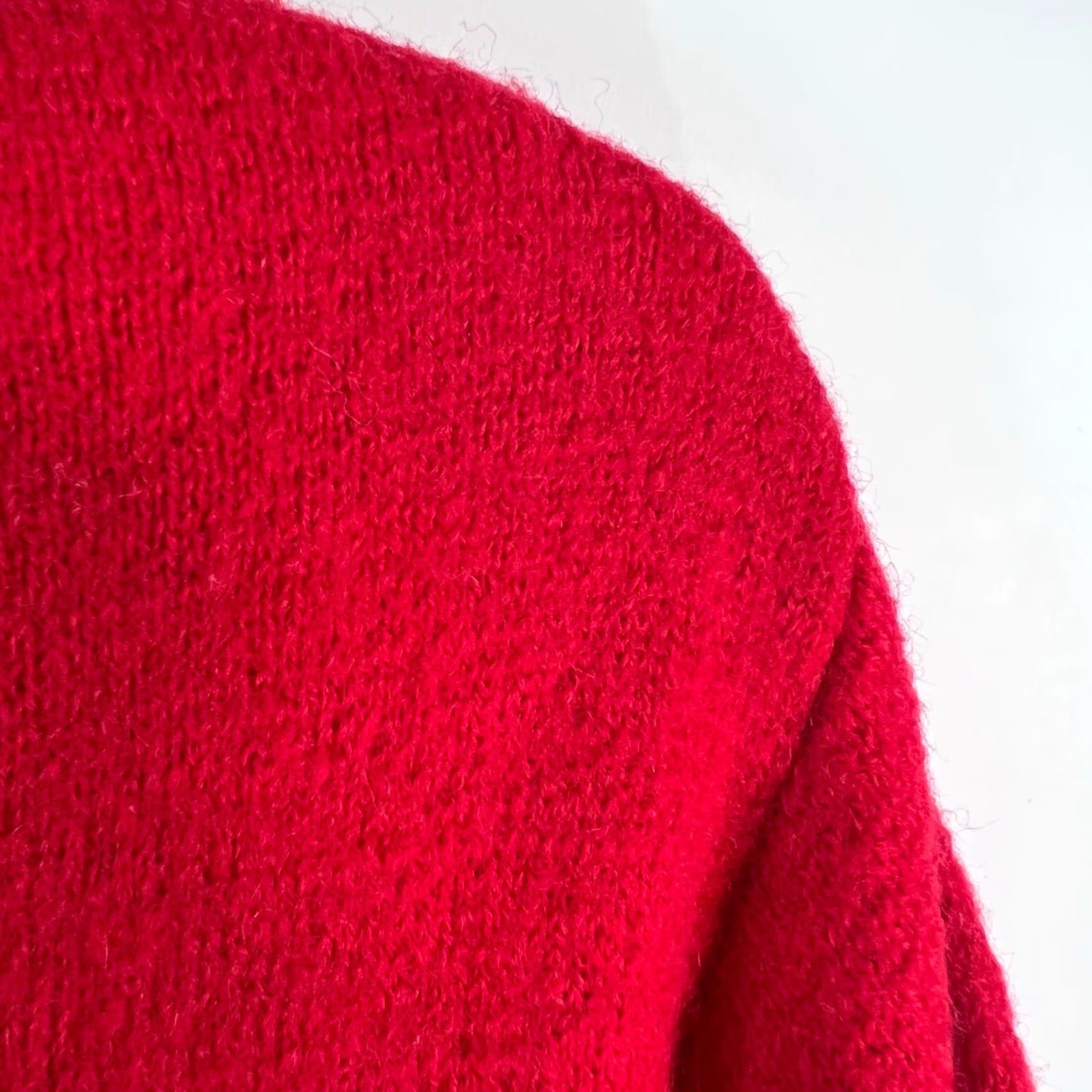 Vintage VINTAGE Tally Ho Wool Cardigan Sweater Womens Size 8 Red V-Neck Tight Knit Long Sleeve 90s Size M / US 6-8 / IT 42-44 - 4 Thumbnail