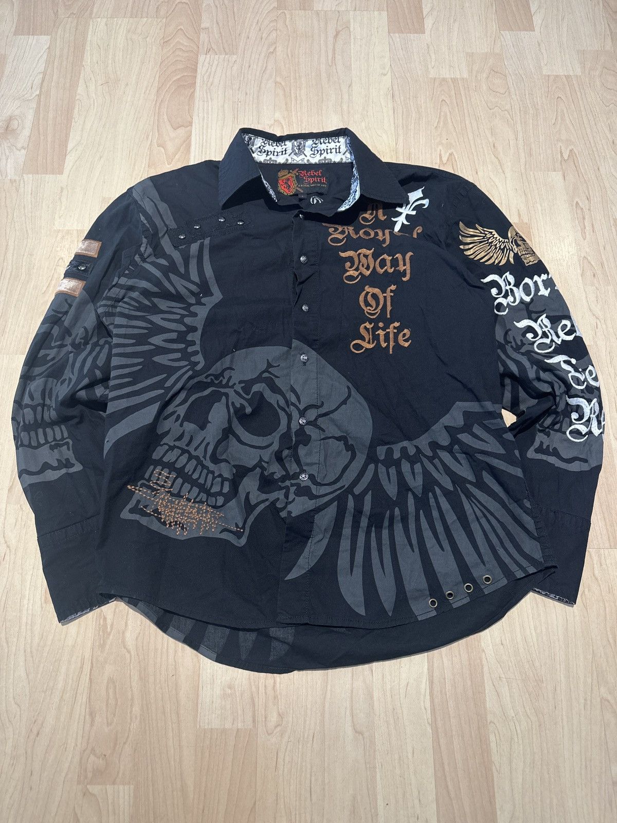 Affliction × JNCO × Tapout Y2k affliction Jnco Tapout grunge aop long sleeve Size US L / EU 52-54 / 3 - 1 Thumbnail