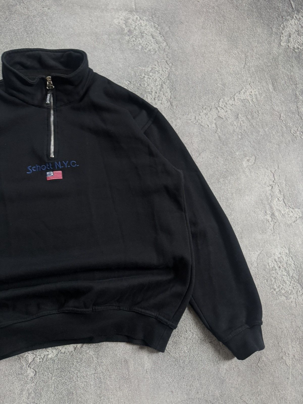 Schott Schott N.Y.C. USA 🇺🇸 M/size 1/4zip sweathsirt jumper pullover Size US M / EU 48-50 / 2 - 11 Thumbnail
