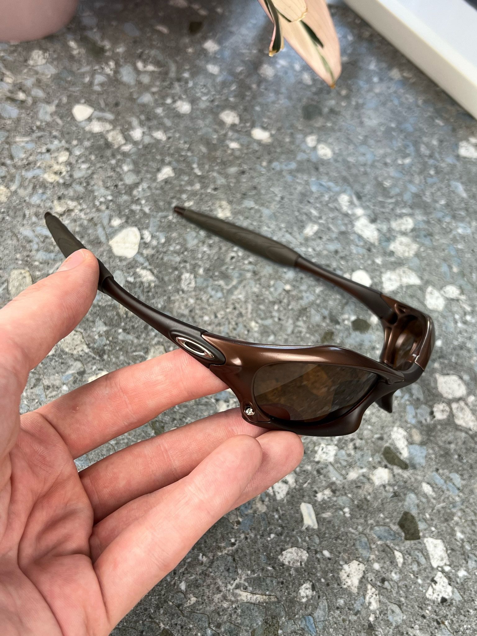 Just got these very sick early 2000s Oakley Splice sunglasses in shop  today. Whoever cops will be lookin right. Here's some other product (and  VHS) I'm feeling today.