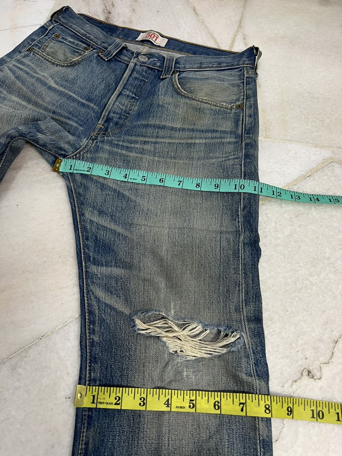 Levi's Vintage Levis 501 Distressed Jeans Size US 29 - 18 Thumbnail