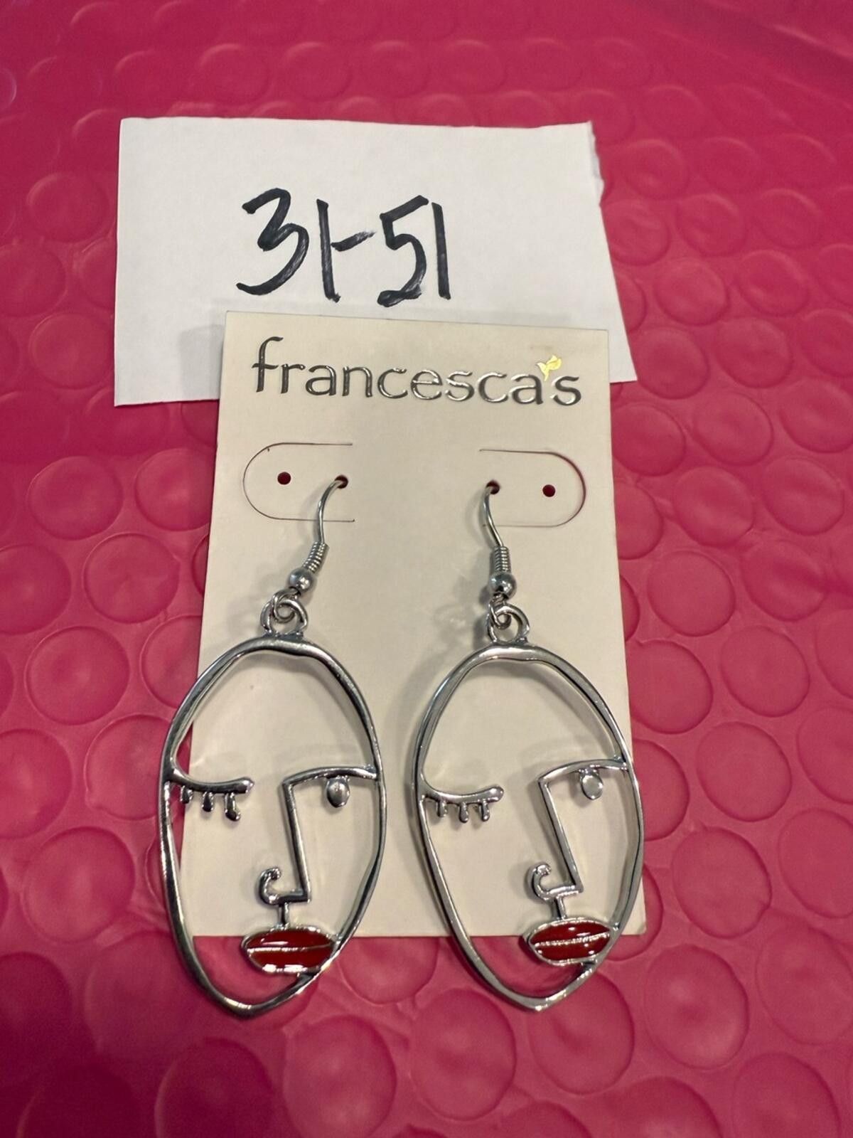 Other Francesca’s earrings silver tone winking face red lipstick Size ONE SIZE - 6 Thumbnail
