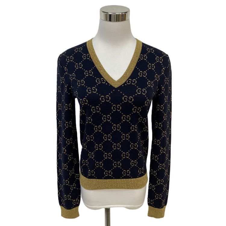 Gucci Gucci GG Monogram V-Neck Sweater Size XS Size XS / US 0-2 / IT 36-38 - 1 Thumbnail