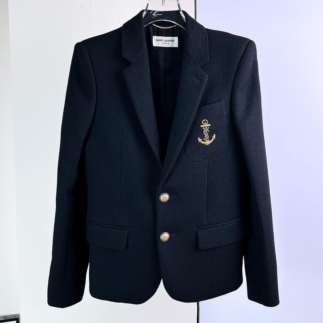 Saint Laurent Paris Saint Laurent Anchor Embroidered Blazer Size 34 Size XS / US 0-2 / IT 36-38 - 1 Thumbnail