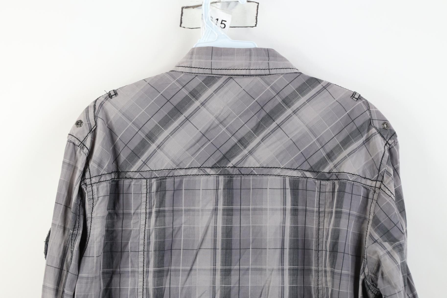 Vintage Buckle BKE Stretch Thick Stitch UFC MMA Button Shirt Plaid Size US M / EU 48-50 / 2 - 14 Thumbnail