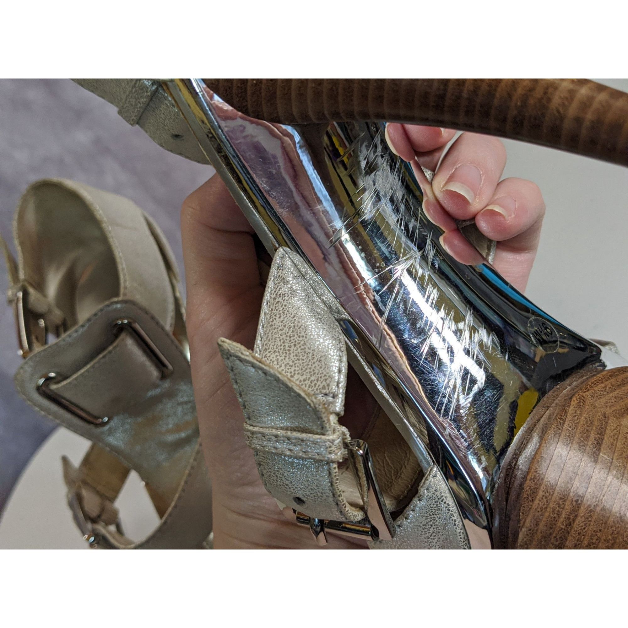 Michael Kors Michael Michael Kors Metallic Silver High Heel Sandals 9.5M Size US 9.5 / IT 39.5 - 3 Thumbnail