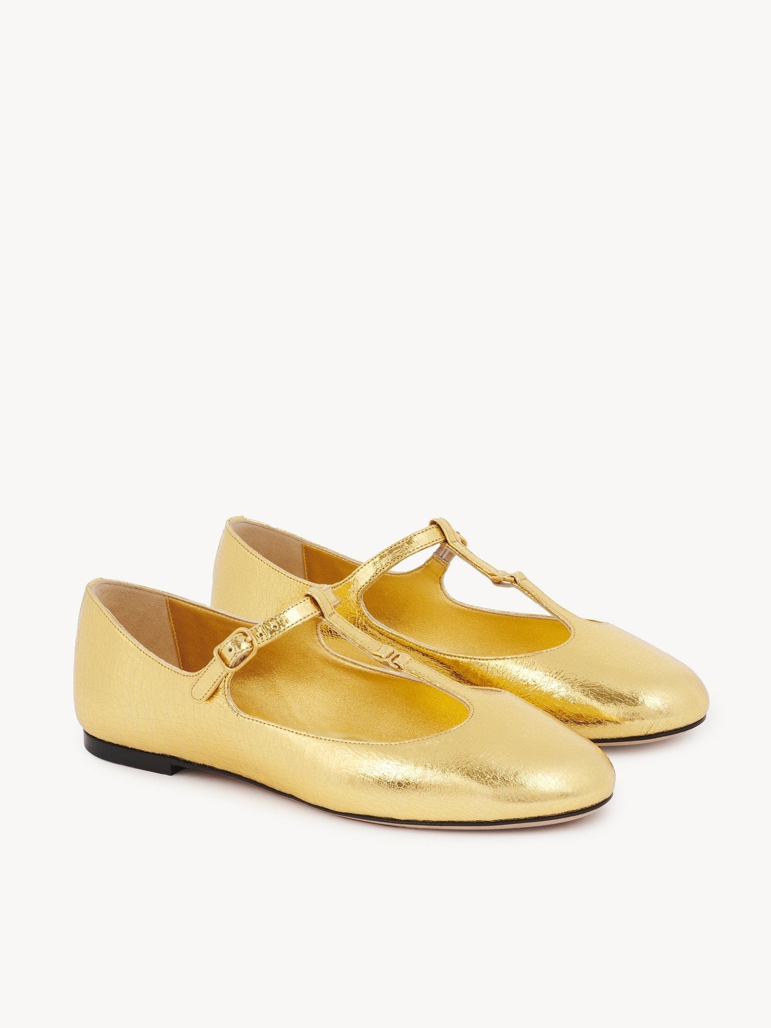 Chloe o1loc1c11125 Marcie Ballerina Flats in Gold Size US 8 / IT 38 - 2 Thumbnail