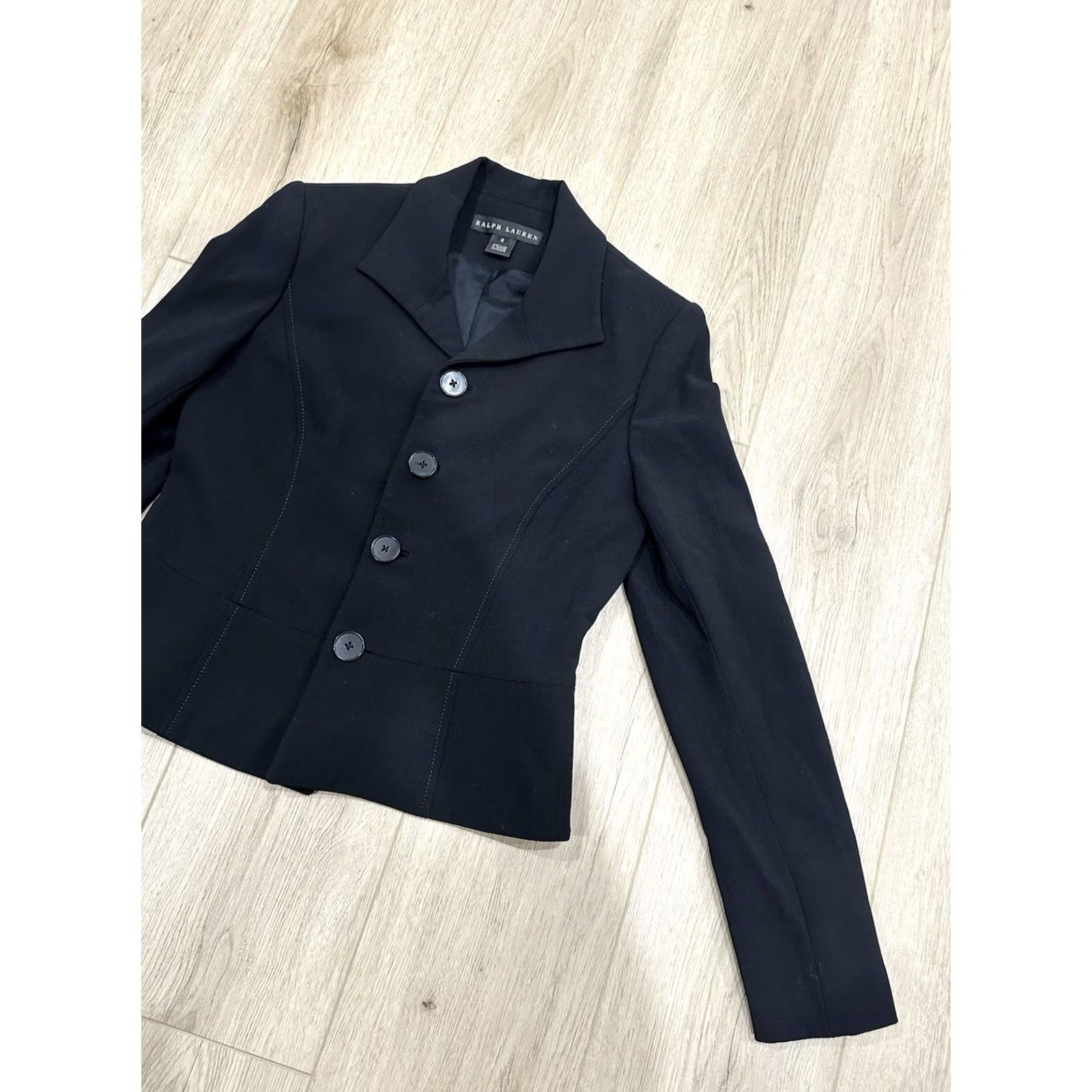 Ralph Lauren VINTAGE Ralph Lauren Black Label Wool Blend Stretch Blazer Jacket Women Sz 8 Black USA Wool Blend Blazer Men's? Size M / US 6-8 / IT 42-44 - 2 Thumbnail