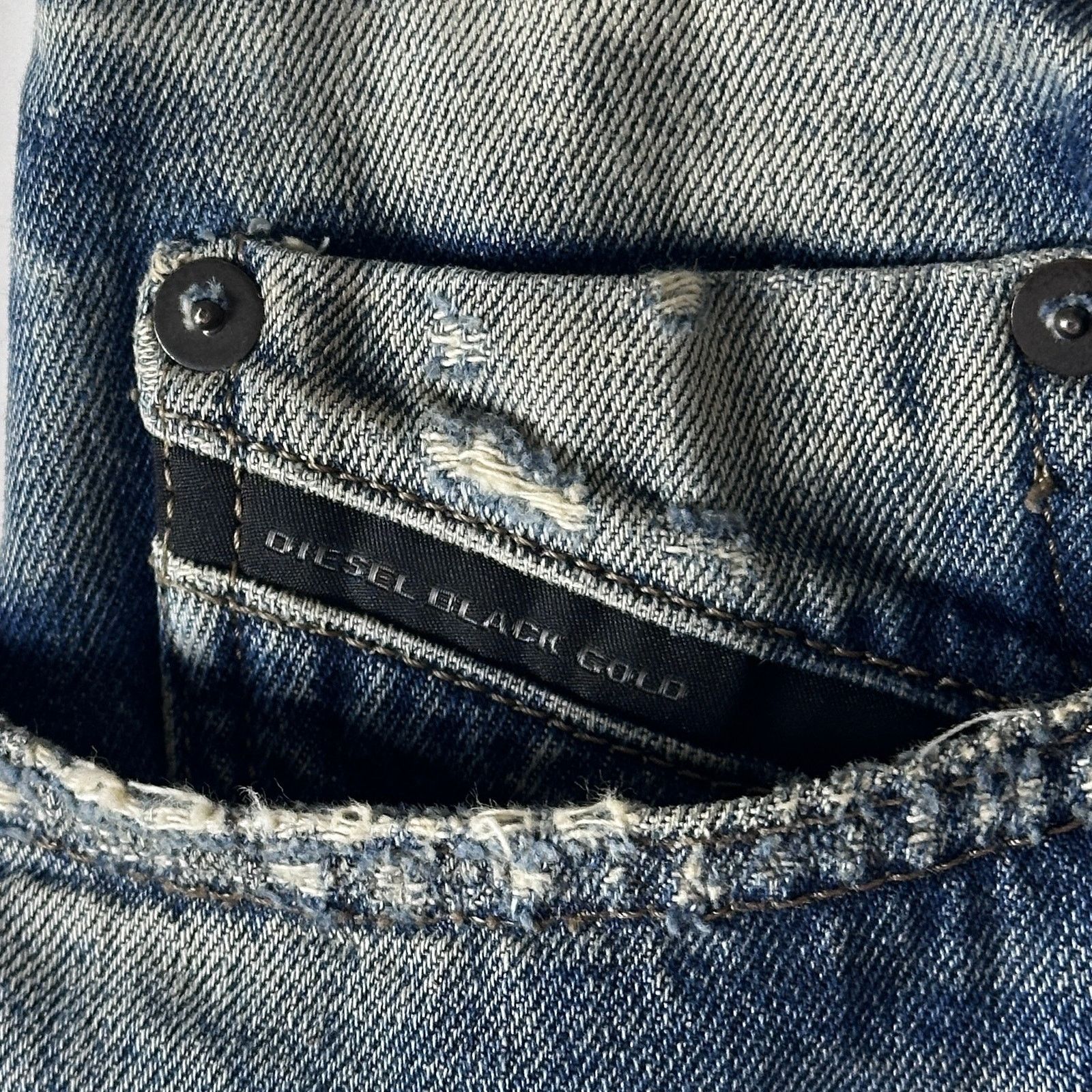 Diesel Black Gold Distressed & Repaired Denim Jeans Size US 32 / EU 48 - 6 Thumbnail