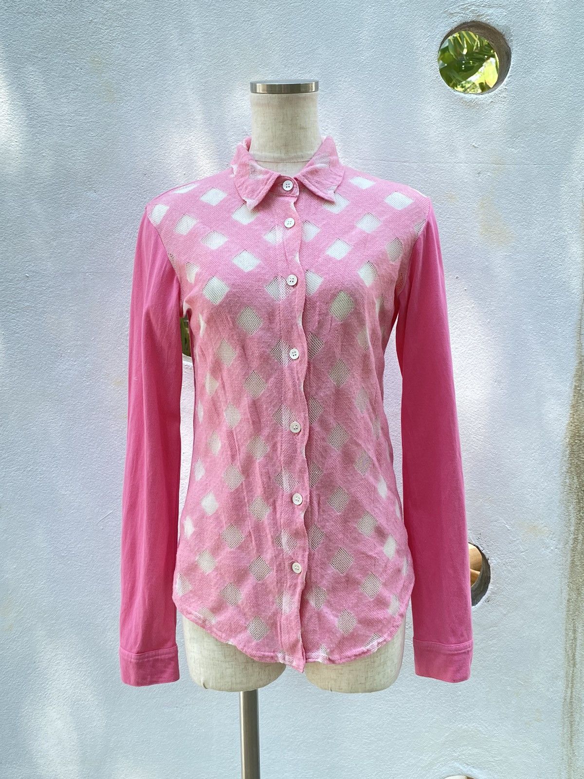WXYZ Yohji Yamamoto Pastel pink plaid shirt