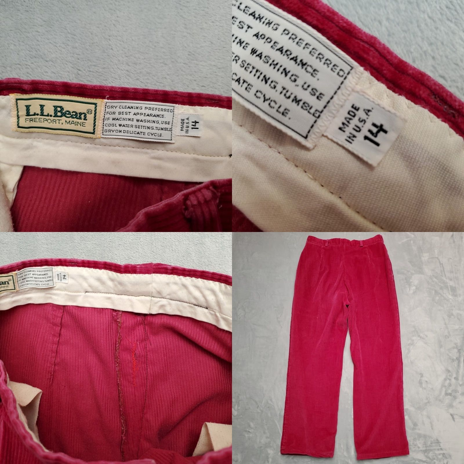 Vintage VINTAGE LL Bean Pants Womens 14 Pink Corduroy Wide Wale Pleated Front Classic Retro 90s Size 36" / US 14 / IT 50 - 8 Thumbnail