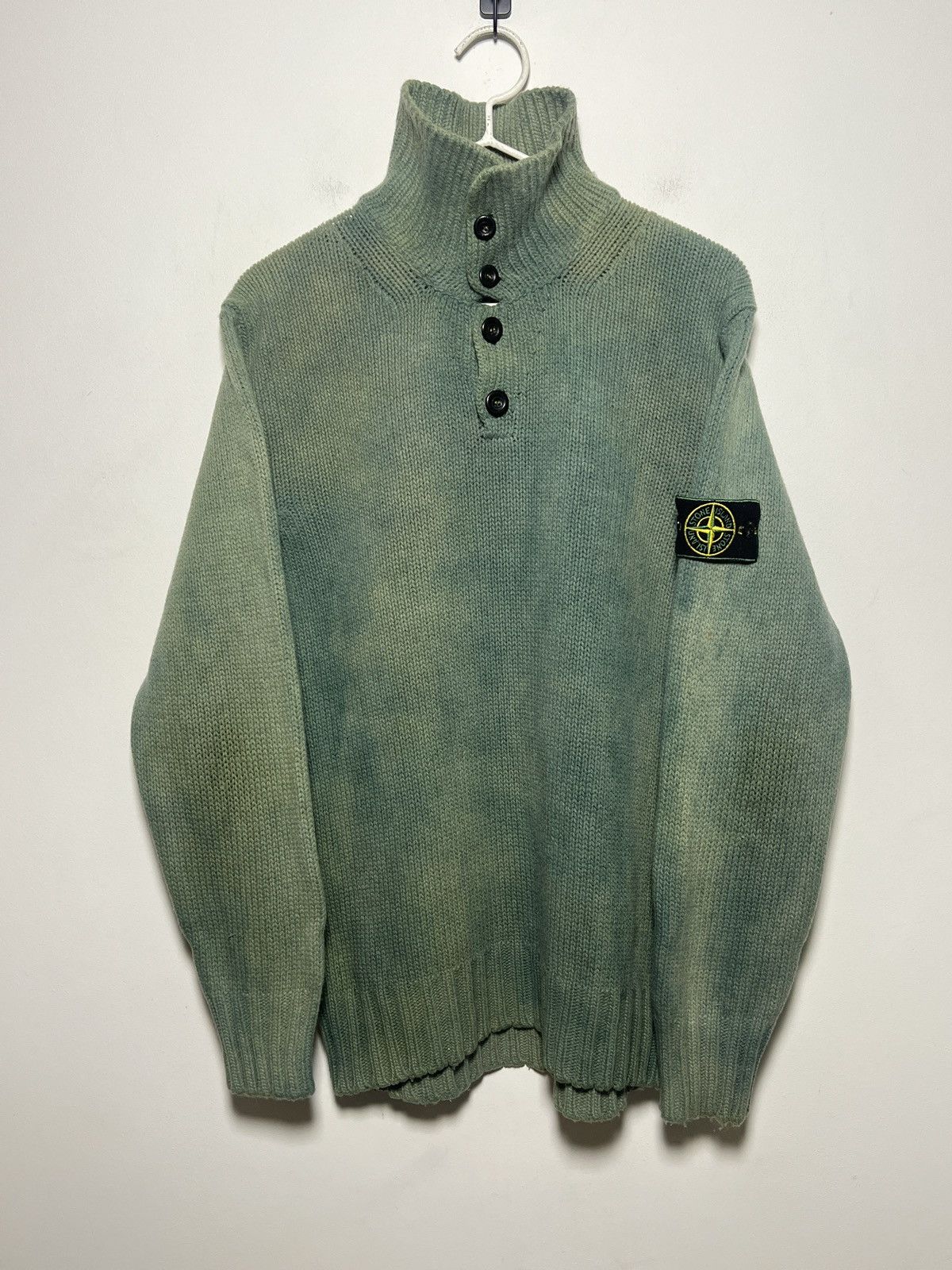 Stone Island Stone Island Chunky Overdyed Sweater – Vintage – Sage Green Size US M / EU 48-50 / 2 - 3 Thumbnail