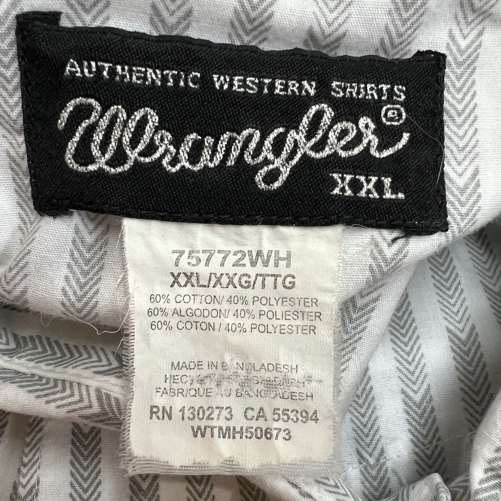 Wrangler Wrangler Western Shirt Pearl Snap Striped 2XL Gray Long Sleeve Mens Size US XXL / EU 58 / 5 - 7 Thumbnail