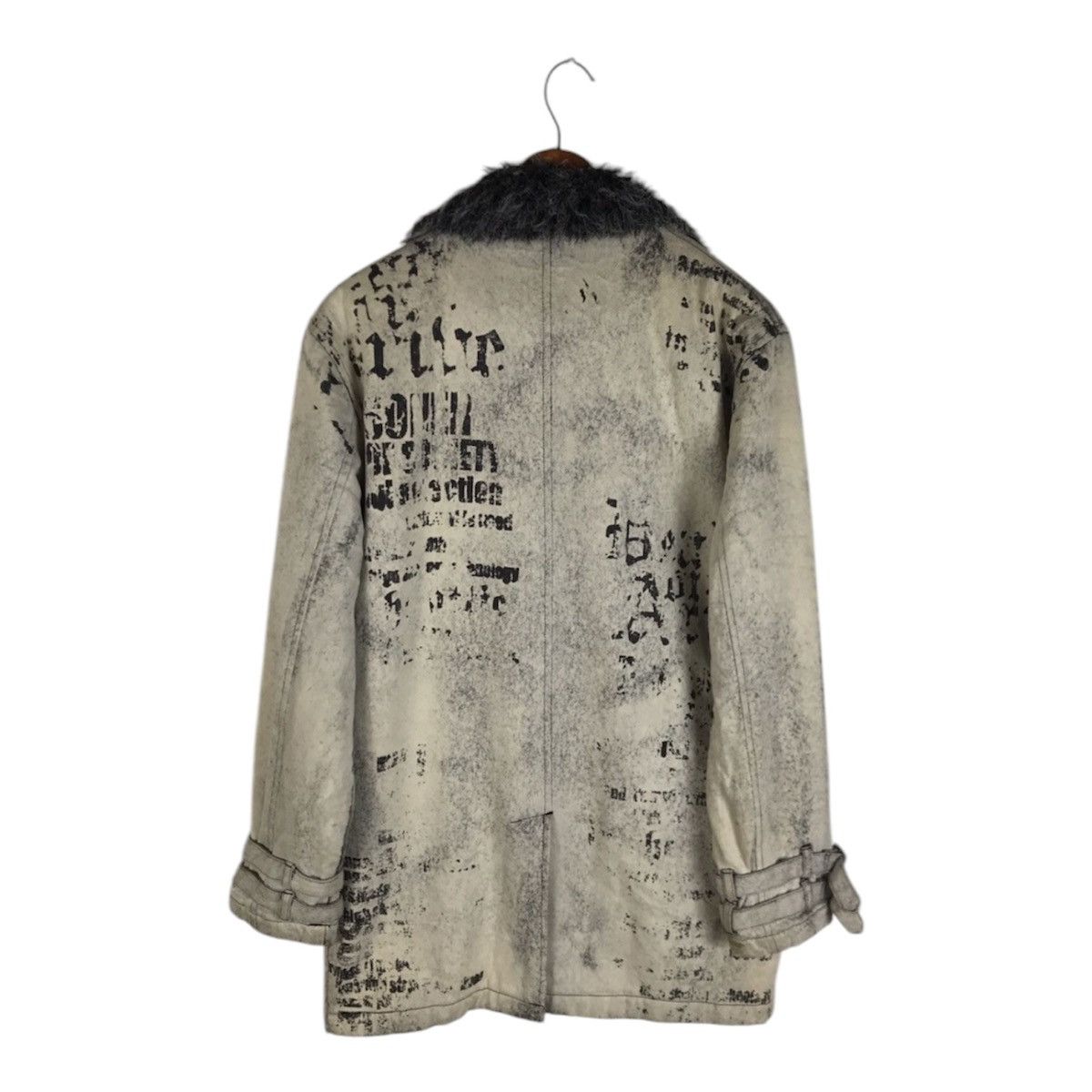In The Attic IN THE ATTIC Punk Grunge Distressed Graffiti Faux Fur Jacket Size US M / EU 48-50 / 2 - 2 Thumbnail
