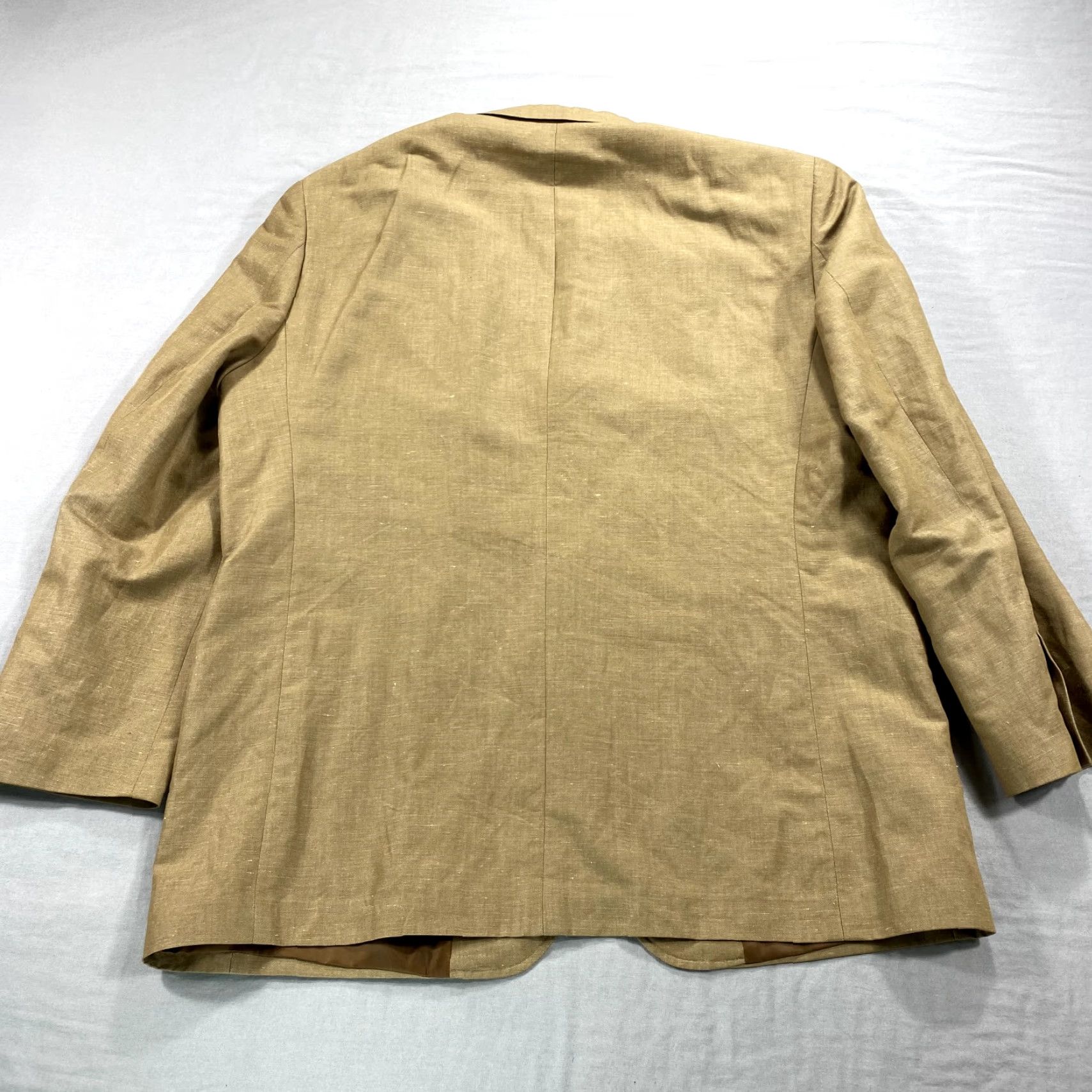 Vintage VINTAGE Kilburne and Finch Blazer Mens Large Khaki Linen Blend Single-Breasted Jacket Size 42R - 2 Thumbnail