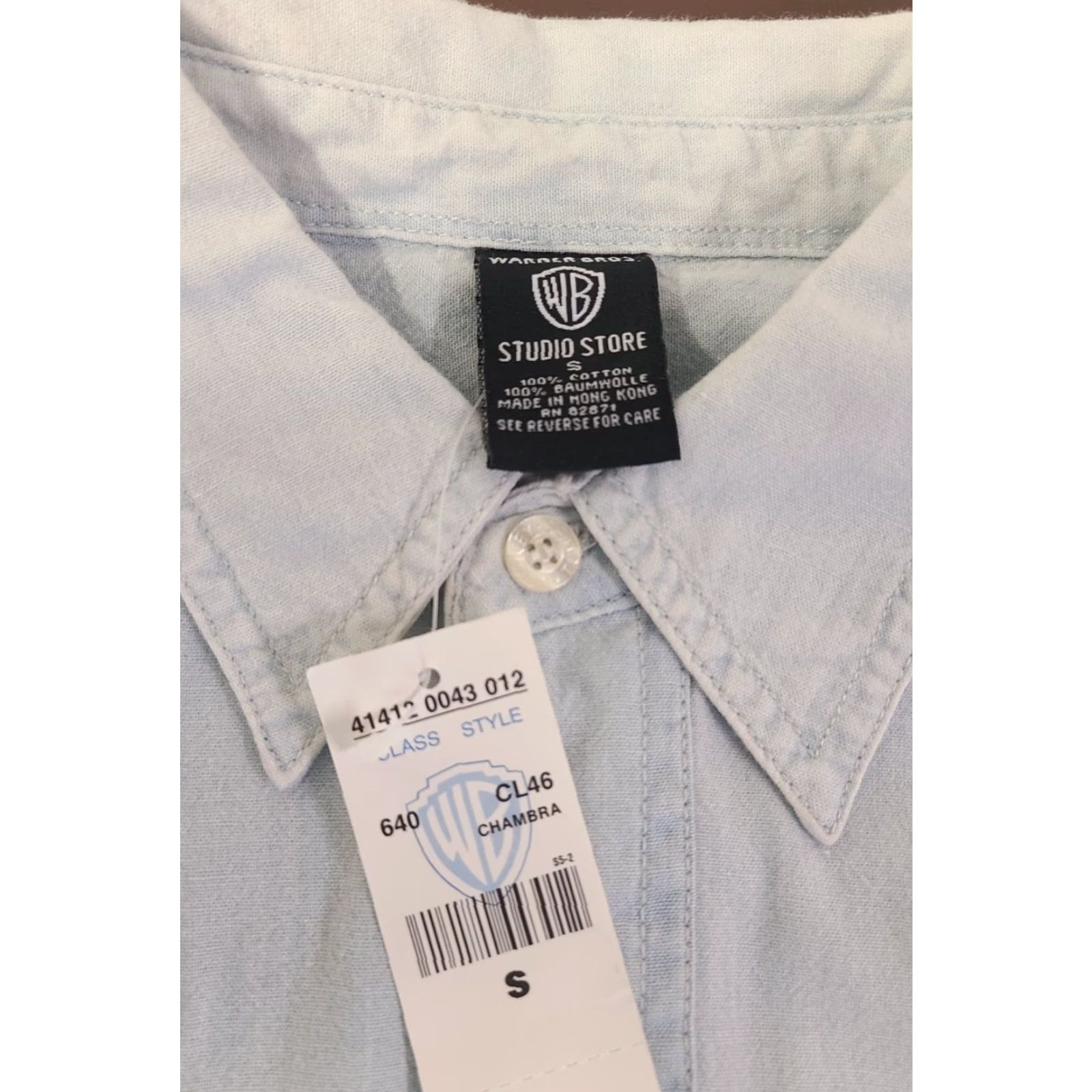 Vintage VINTAGE Warner Brothers Looney Tunes Chambra Button-Down Shirt Small Men Blue Denim Cotton Embroidered Western 90s Theme"} Size US S / EU 44-46 / 1 - 4 Thumbnail