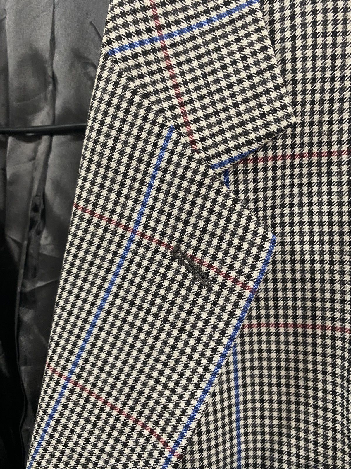 Vintage Brook Taverner Houndstooth Windowpane Blazer Size 44 Euro 56 Size 44R - 3 Thumbnail