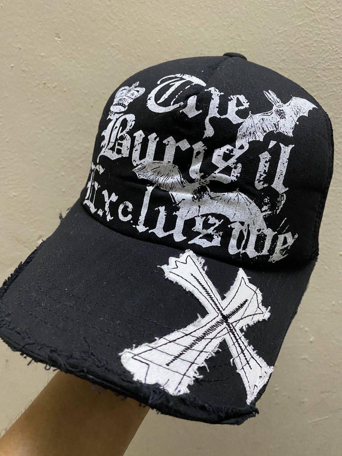 If Six Was Nine × Le Grande Bleu (L.G.B.) Y2K Poem Distressed Trucker Cap Size ONE SIZE - 2 Thumbnail
