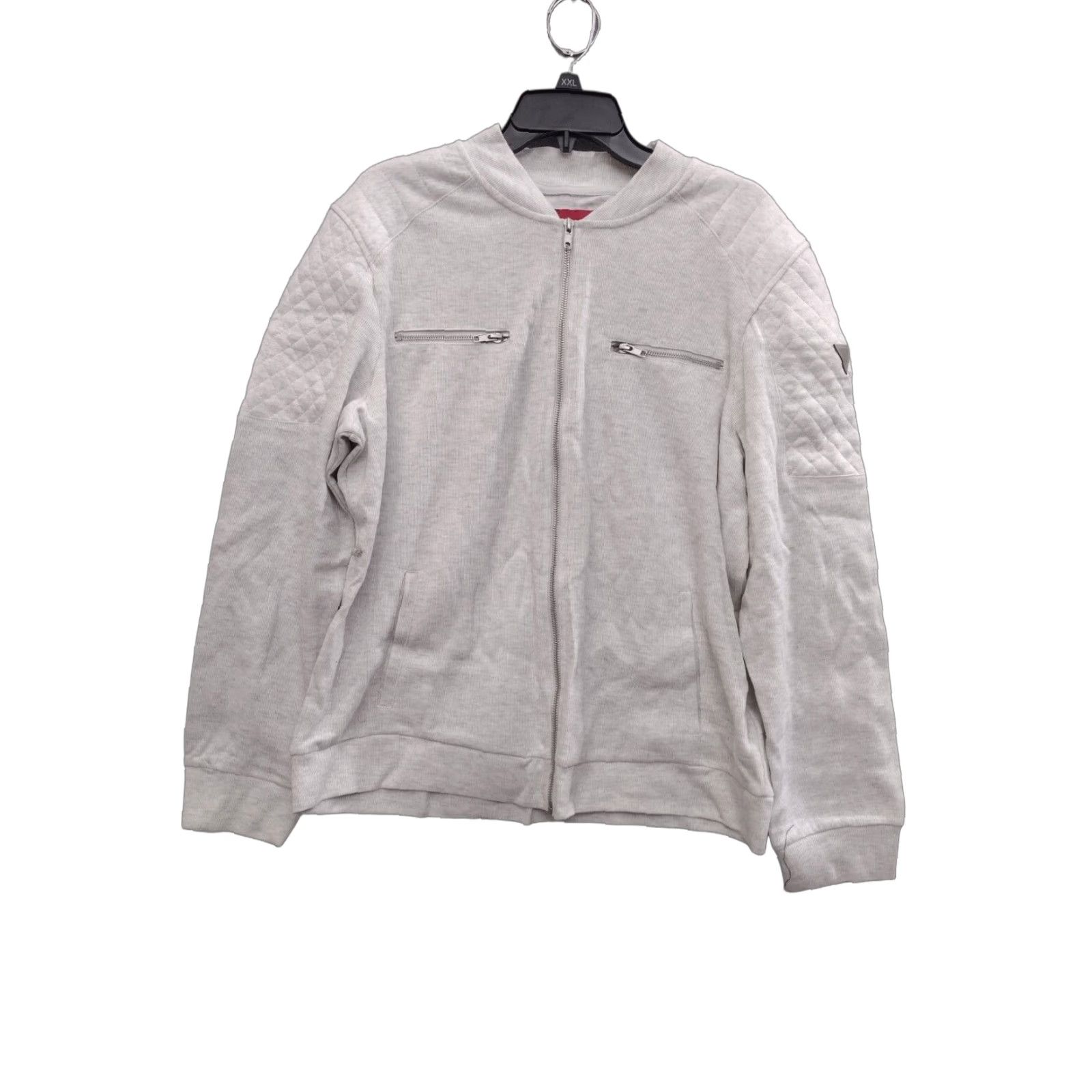 Guess Guess Men's Moto Jacket Color Light Grey Size L With Zipper Pockets Size US L / EU 52-54 / 3 - 1 Thumbnail