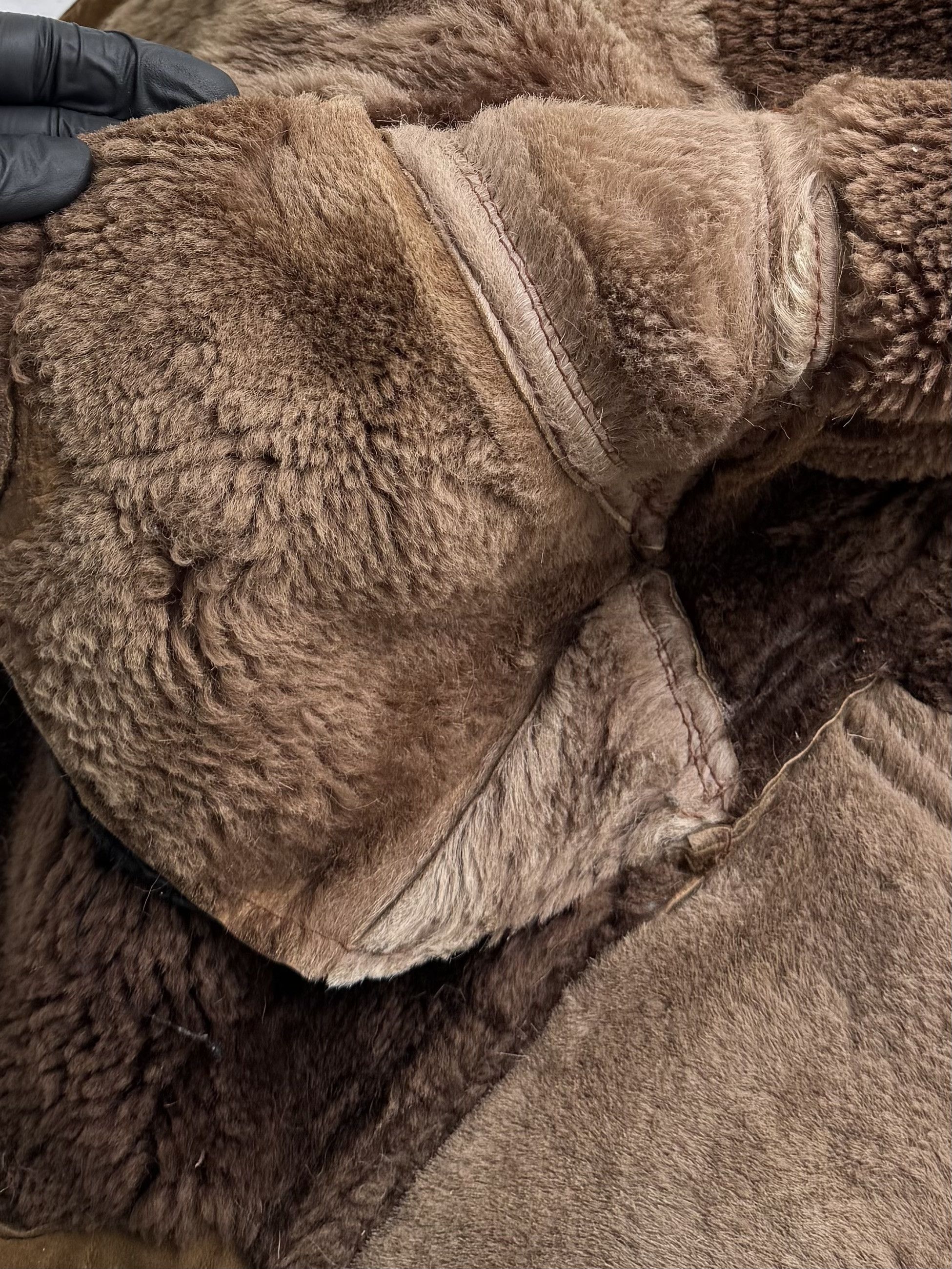 Vintage Vintage Real Sheepskin Coat Hooded Leather Winter Outerwear Size L / US 10 / IT 46 - 17 Thumbnail