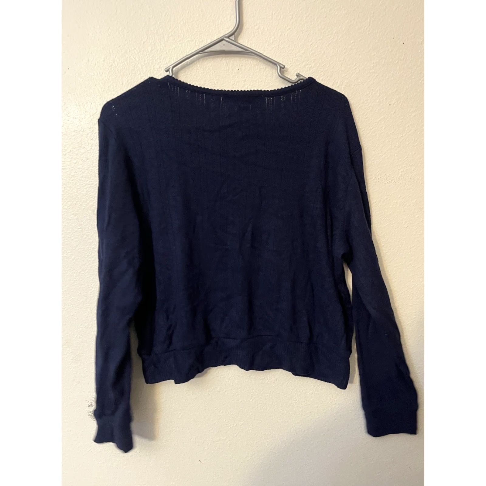 Loft Loft Sweater Womens XL Navy Blue Long Sleeve Round Neck Pullover Size XL / US 12-14 / IT 48-50 - 2 Thumbnail