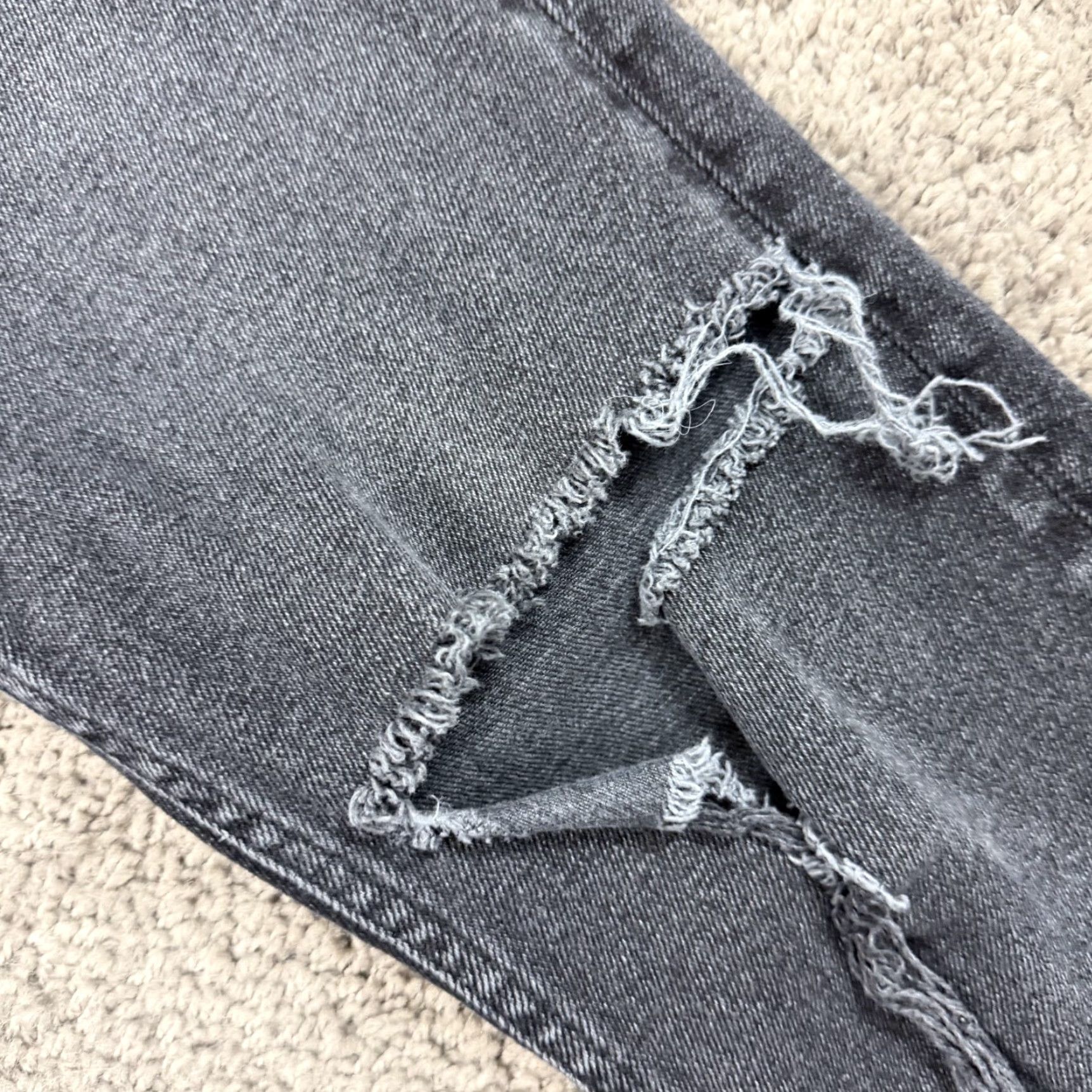 RE/DONE RE/DONE Jeans Women 24 Black Straight High Rise Distressed Stretch Denim 23x29 Modern 70s? Size 42" / US 20 - 4 Thumbnail