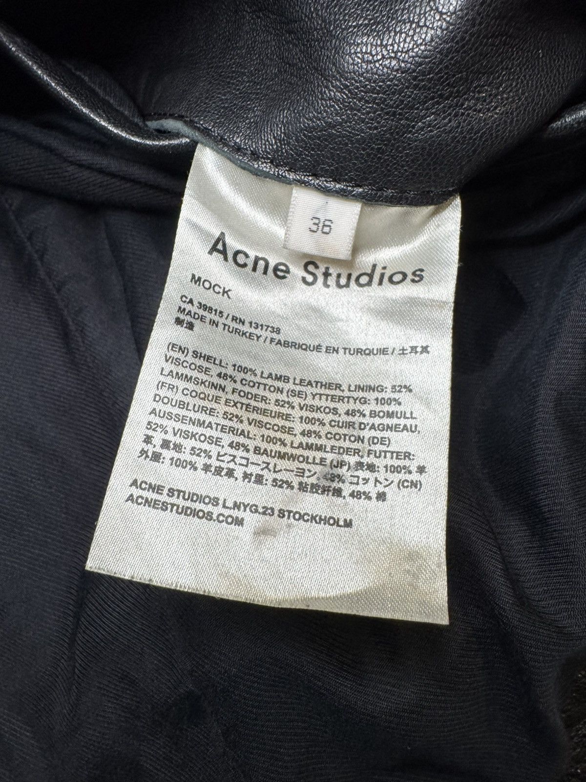 Acne Studios Acne Studios Bikers Leather Jacket Size XS / US 0-2 / IT 36-38 - 8 Thumbnail