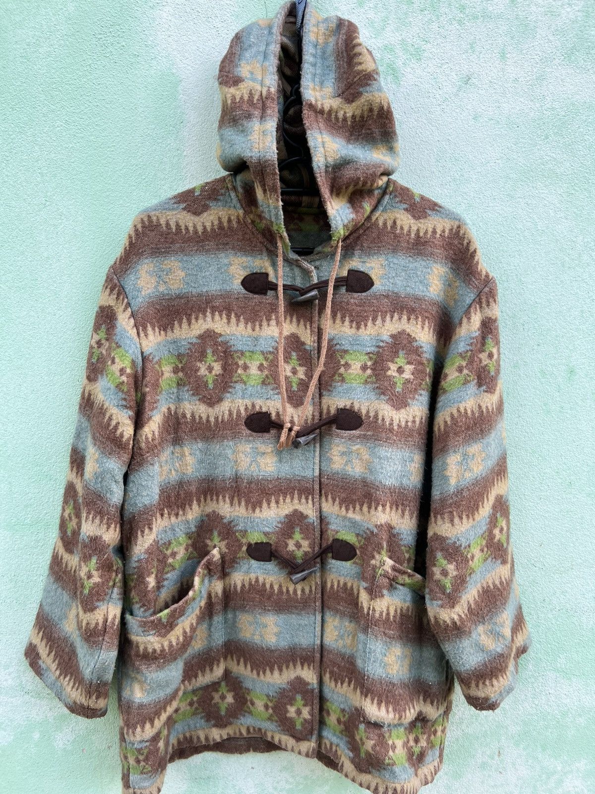 Japanese Brand Vintage Margaretline Aztec Wool Duffle Coat Native American Size US XL / EU 56 / 4 - 5 Thumbnail