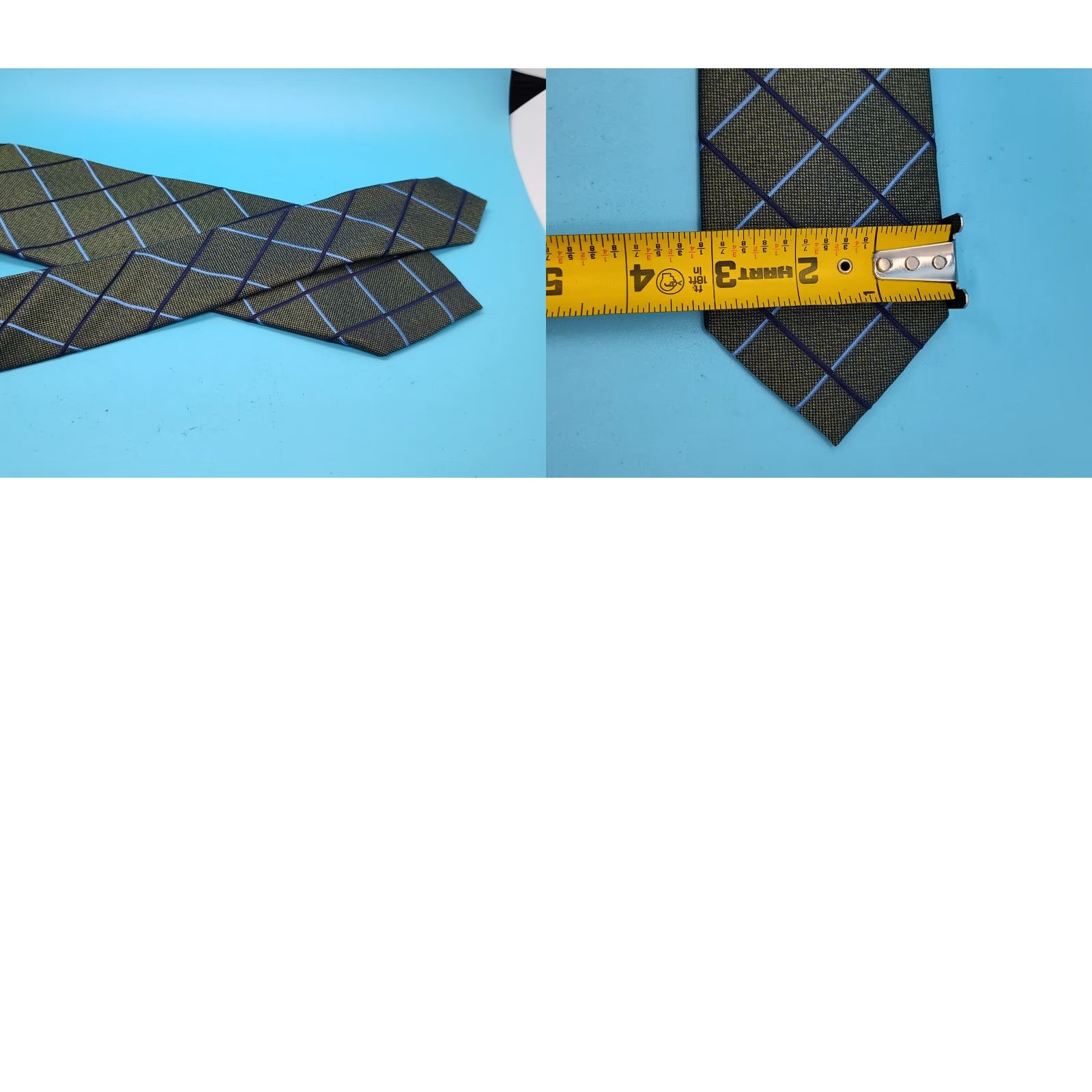 Jos. A. Bank VINTAGE Jos A. Bank SIGNATURE Men's Silk Green Checkered Tie 3 1/8" x 60" Business Casual Size ONE SIZE - 8 Thumbnail