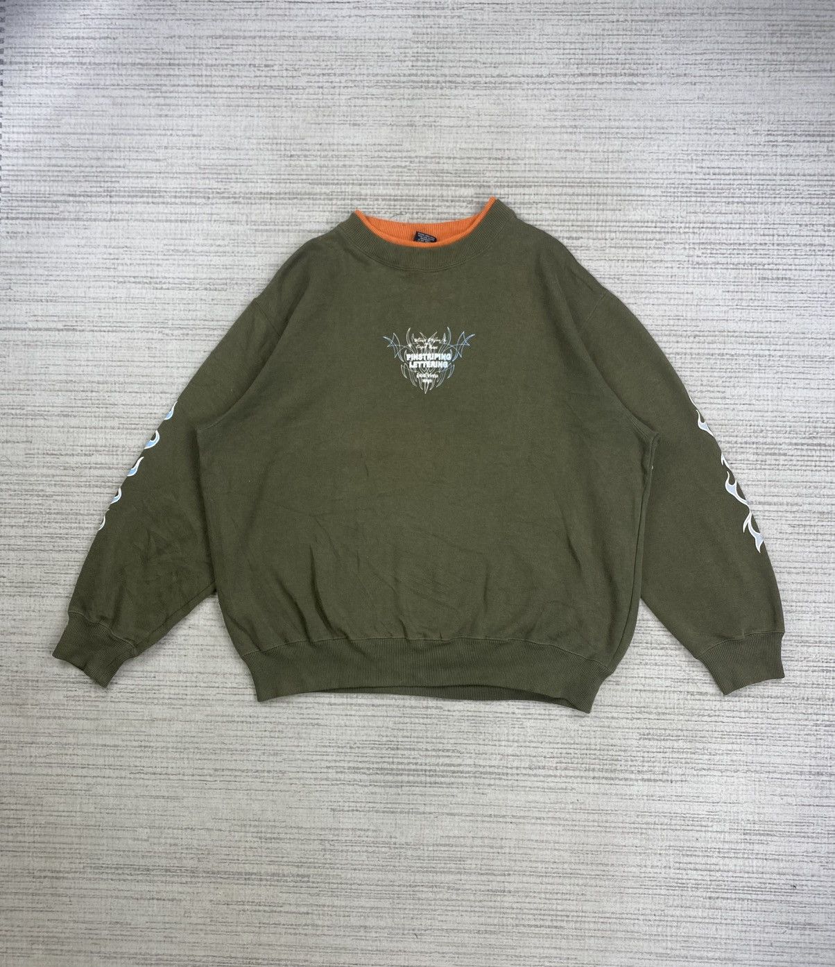Japanese Brand Vintage Pinstriping Lettering Spellout Longsleeve Sweatshirt Size US L / EU 52-54 / 3 - 3 Thumbnail