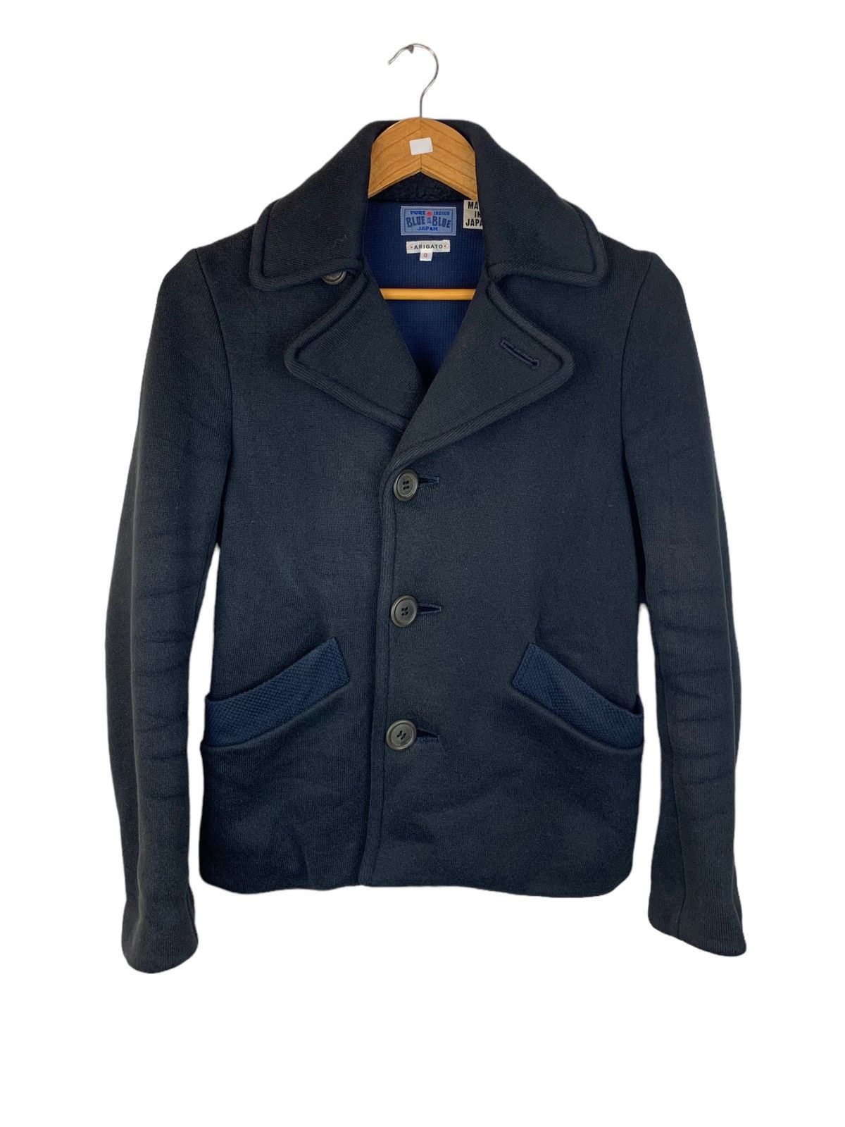 image of Blue Blue Japan Arigato Double Collar Wool Jacket, Men's (Size XS)