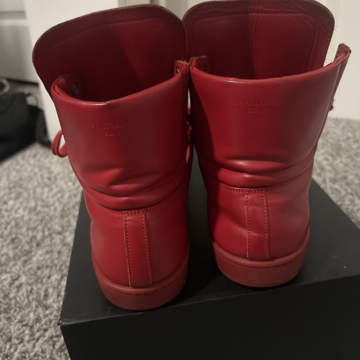 Saint Laurent Paris Red saint laurent high top sneakers Size US 7 / EU 40 - 3 Thumbnail
